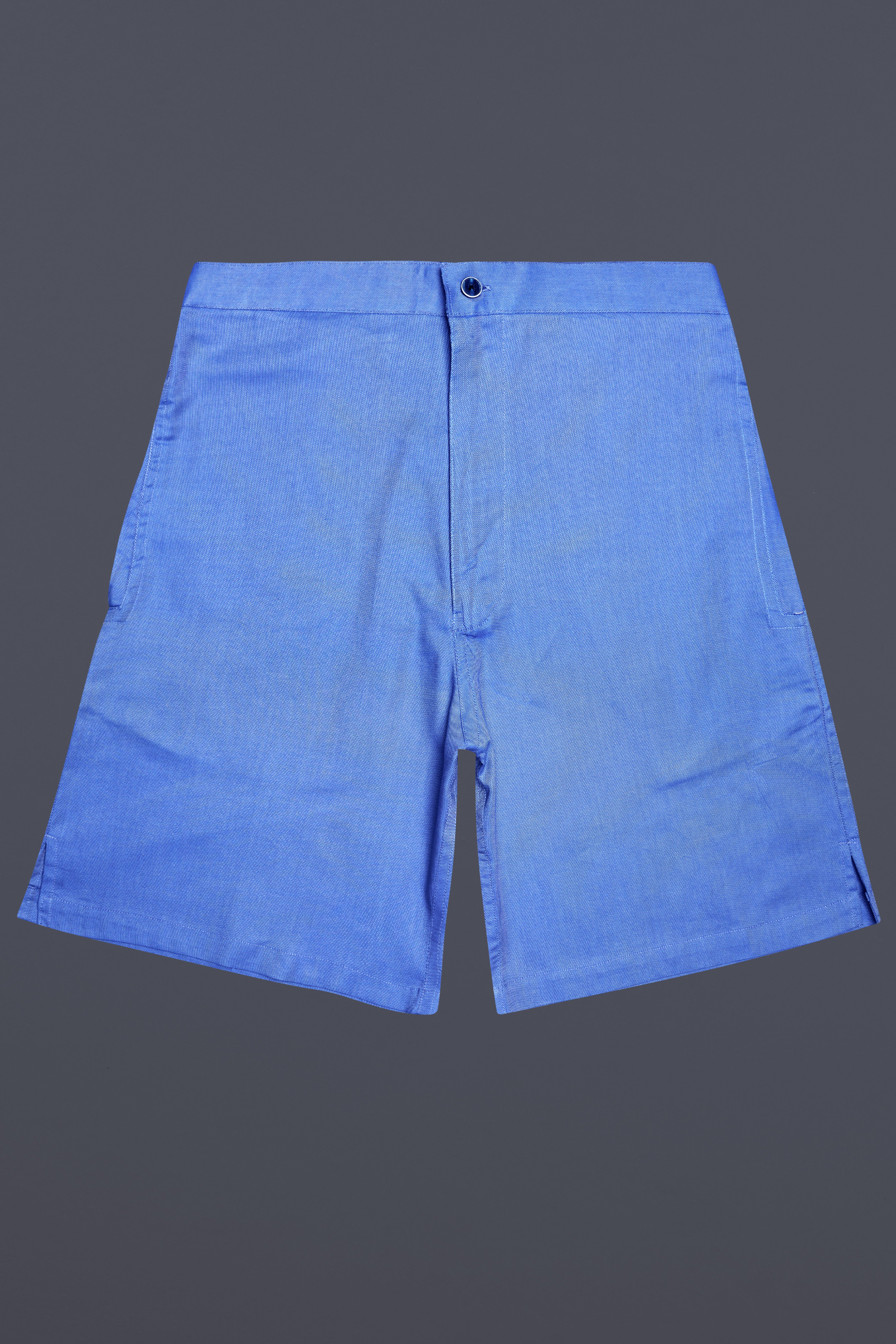 Havelock Blue Solid Oxford Premium Cotton Shorts