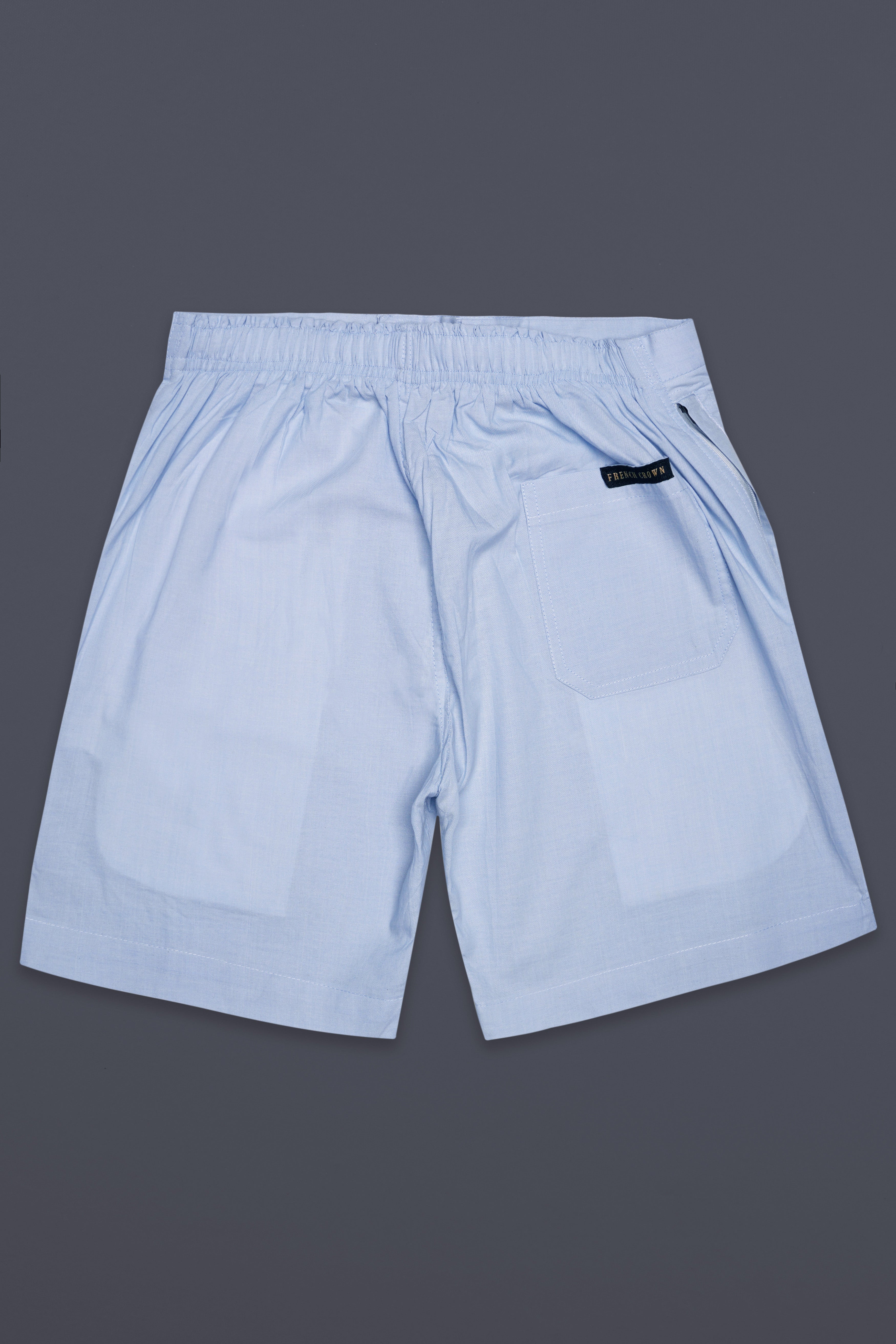 Cadet Blue Solid Chambray Premium Cotton Shorts