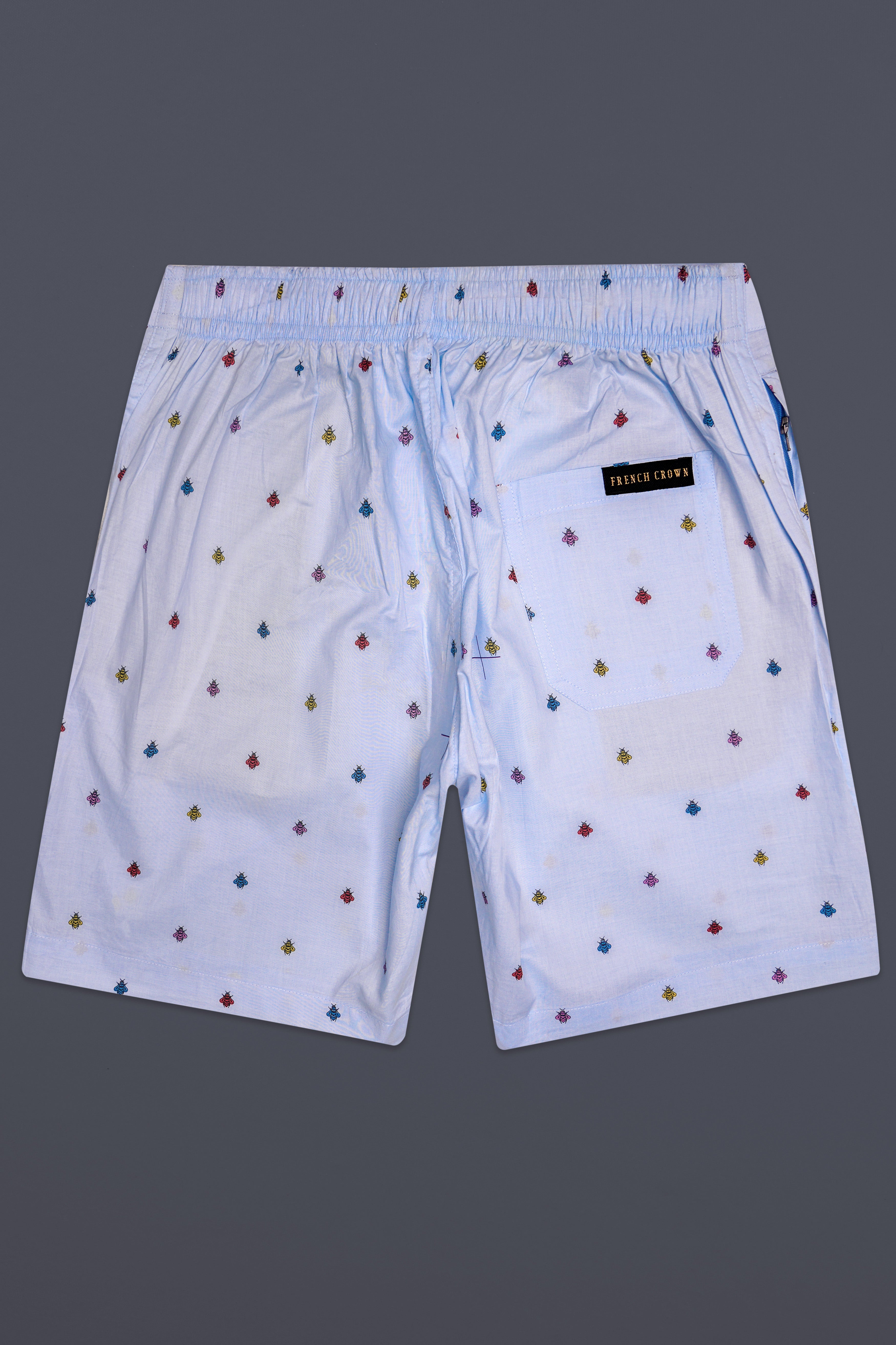 Buzzink-Mischka Blue insects Printed Premium Cotton Shorts