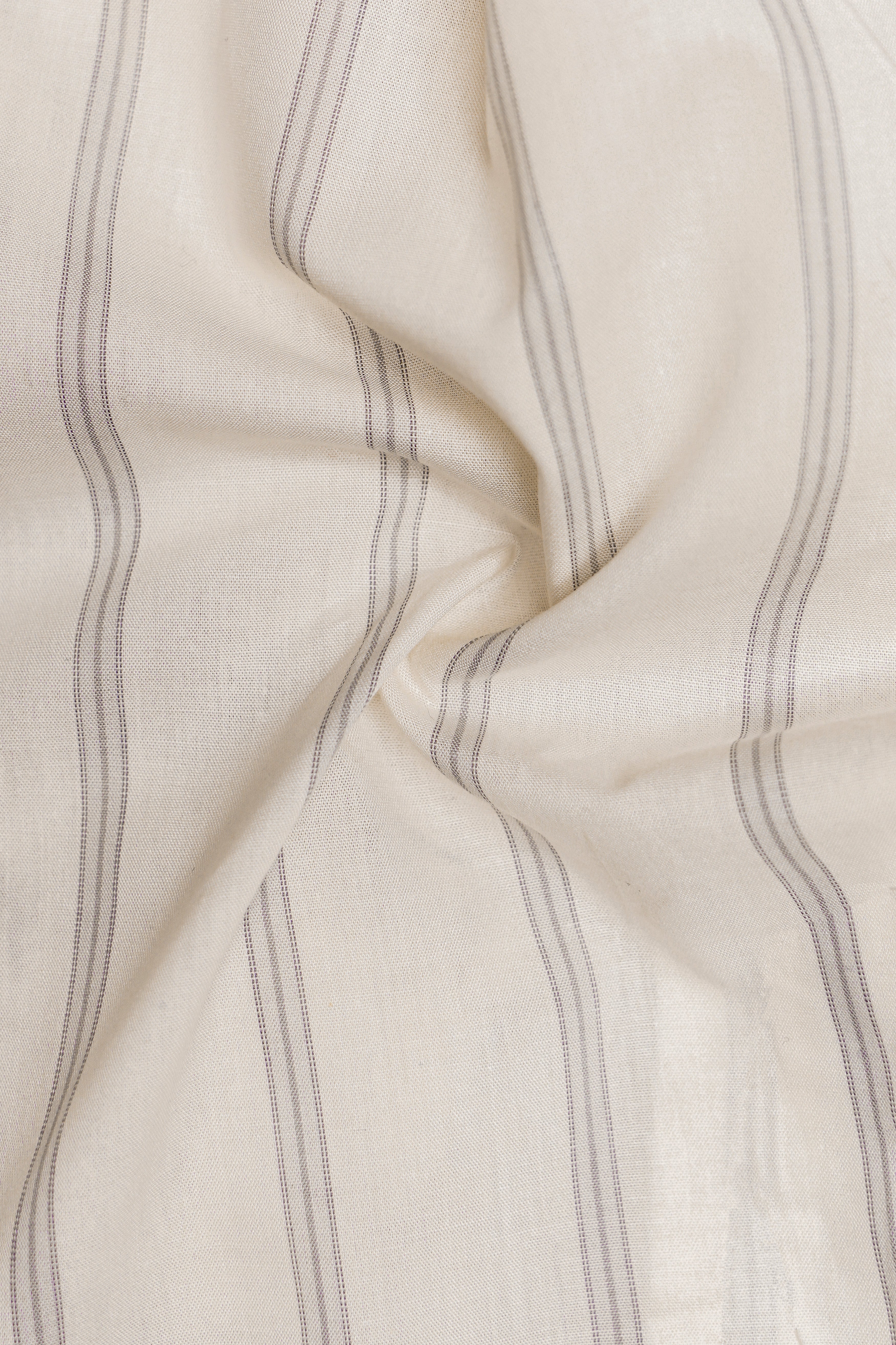 Birch-Albescent Cream Striped Premium Cotton Shorts