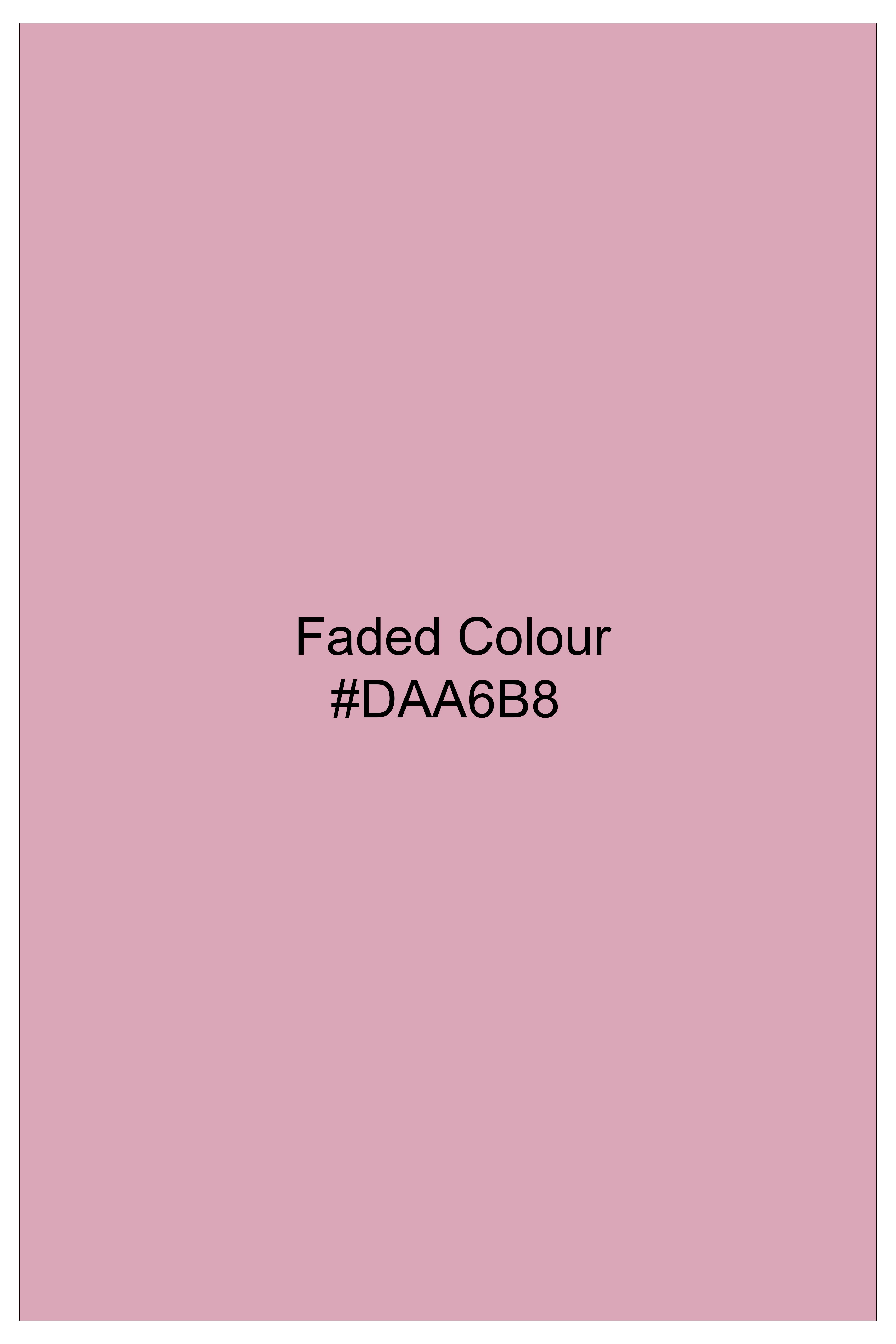 Serein-Faded Pink Textured Chambray Premium Cotton Shorts