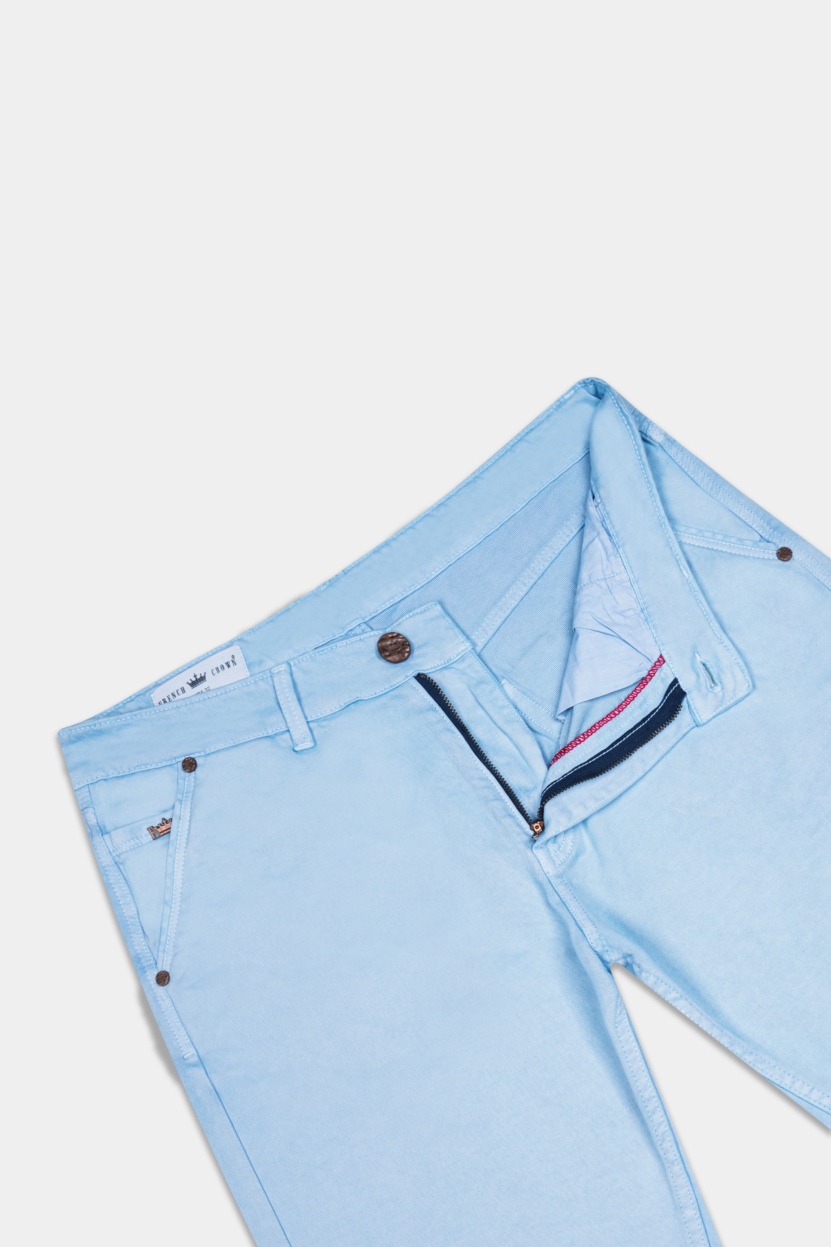 Tropical Blue Clean Look Denim Shorts