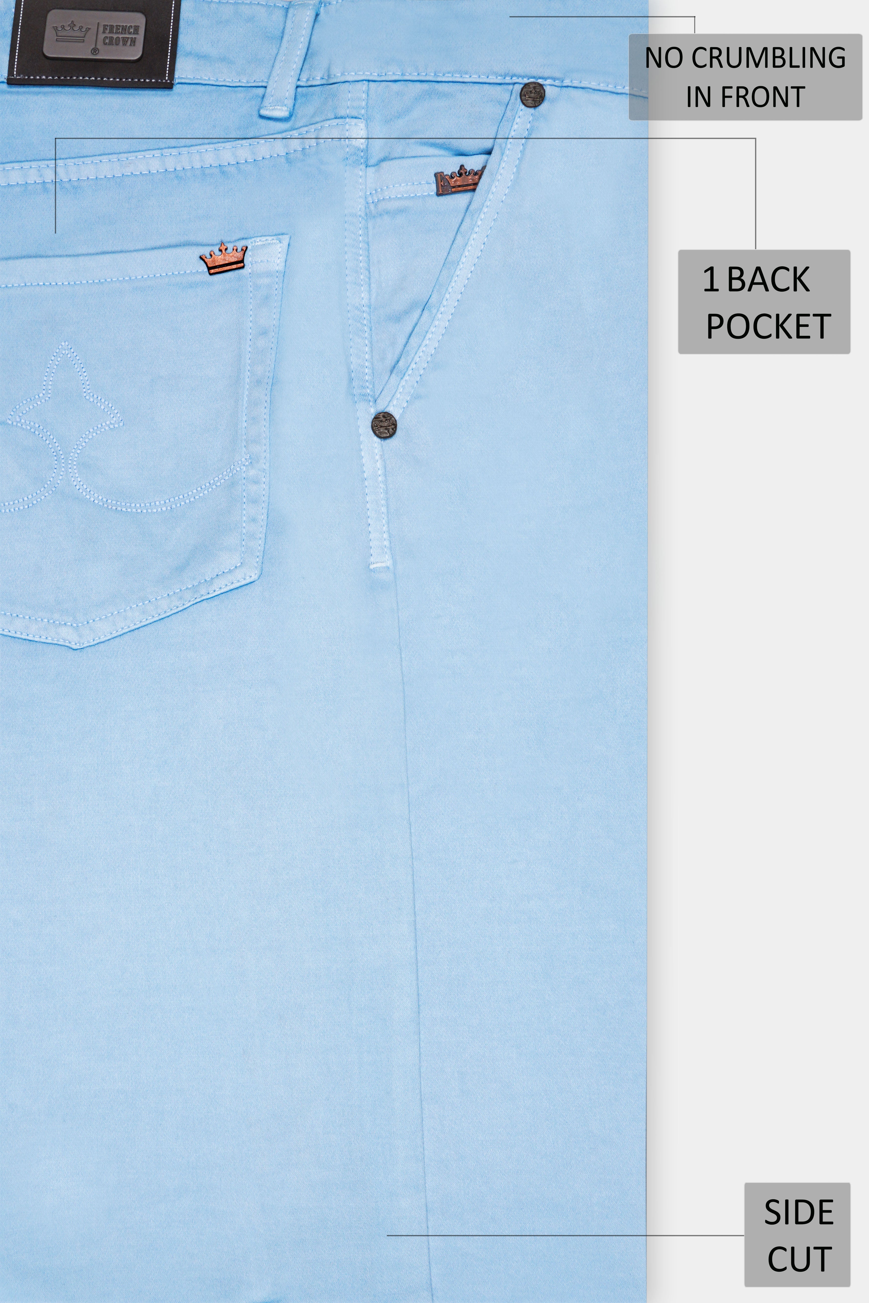 Tropical Blue Clean Look Denim Shorts