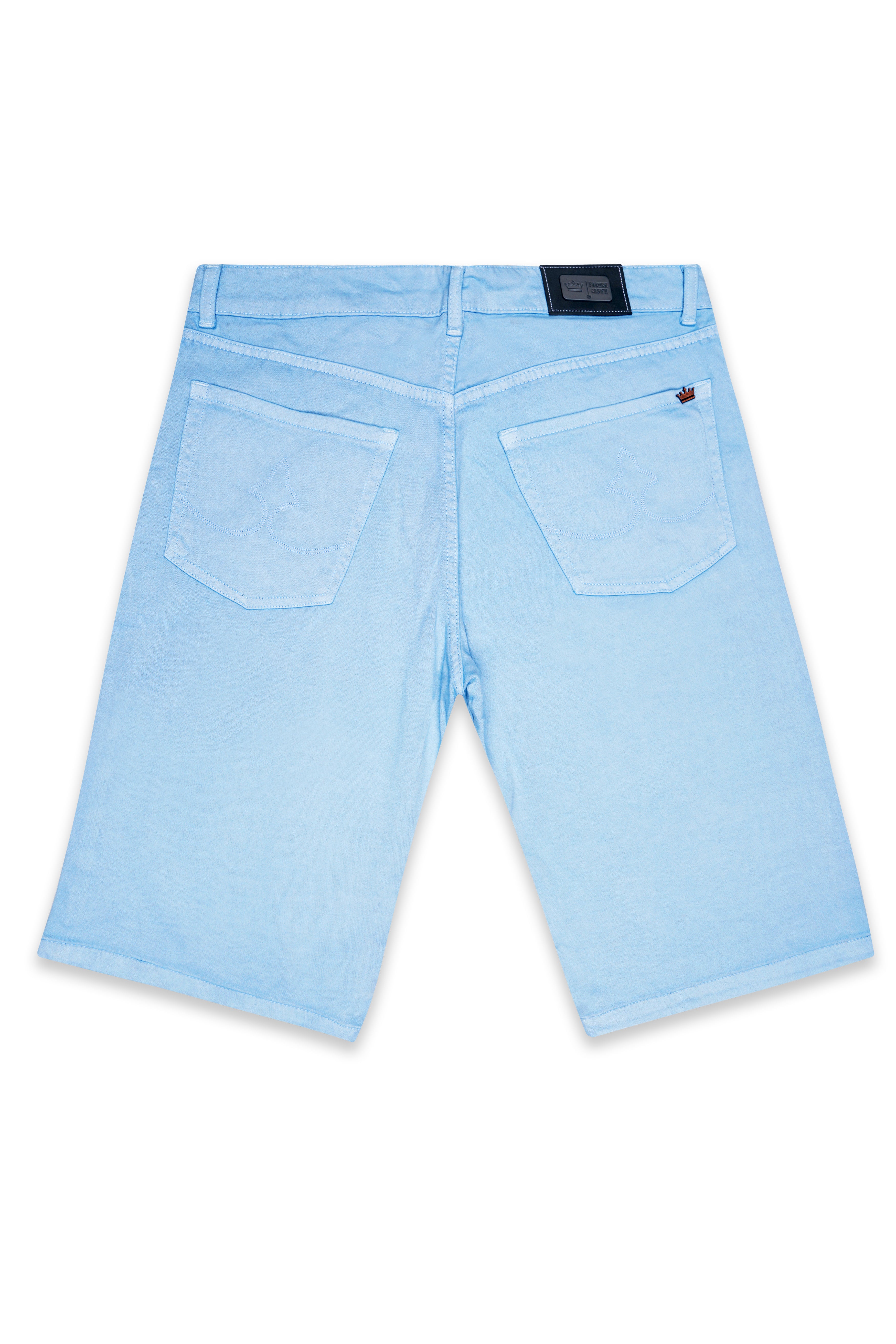 Tropical Blue Clean Look Denim Shorts