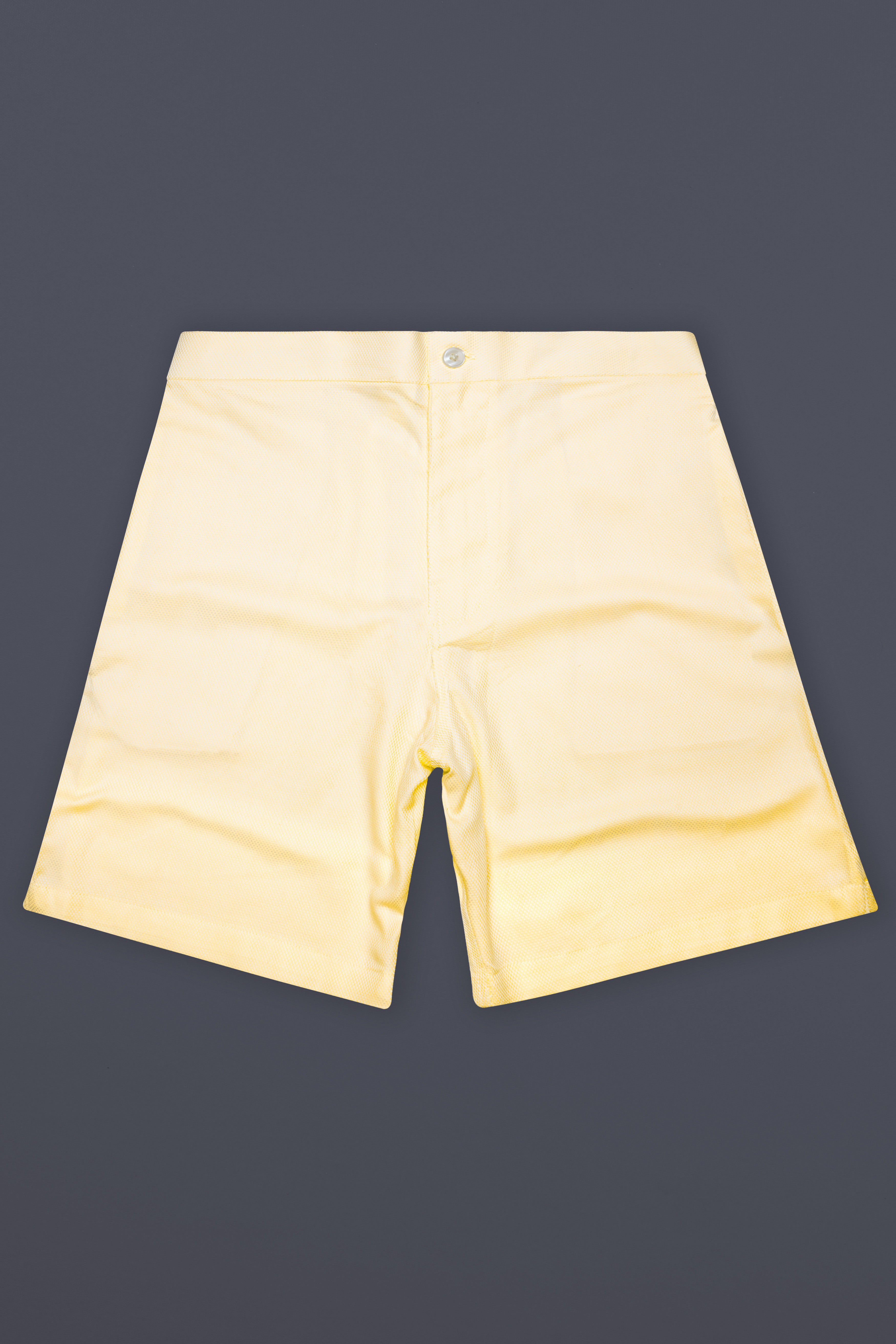 Almond Cream Dobby Textured Premium Cotton Shorts
