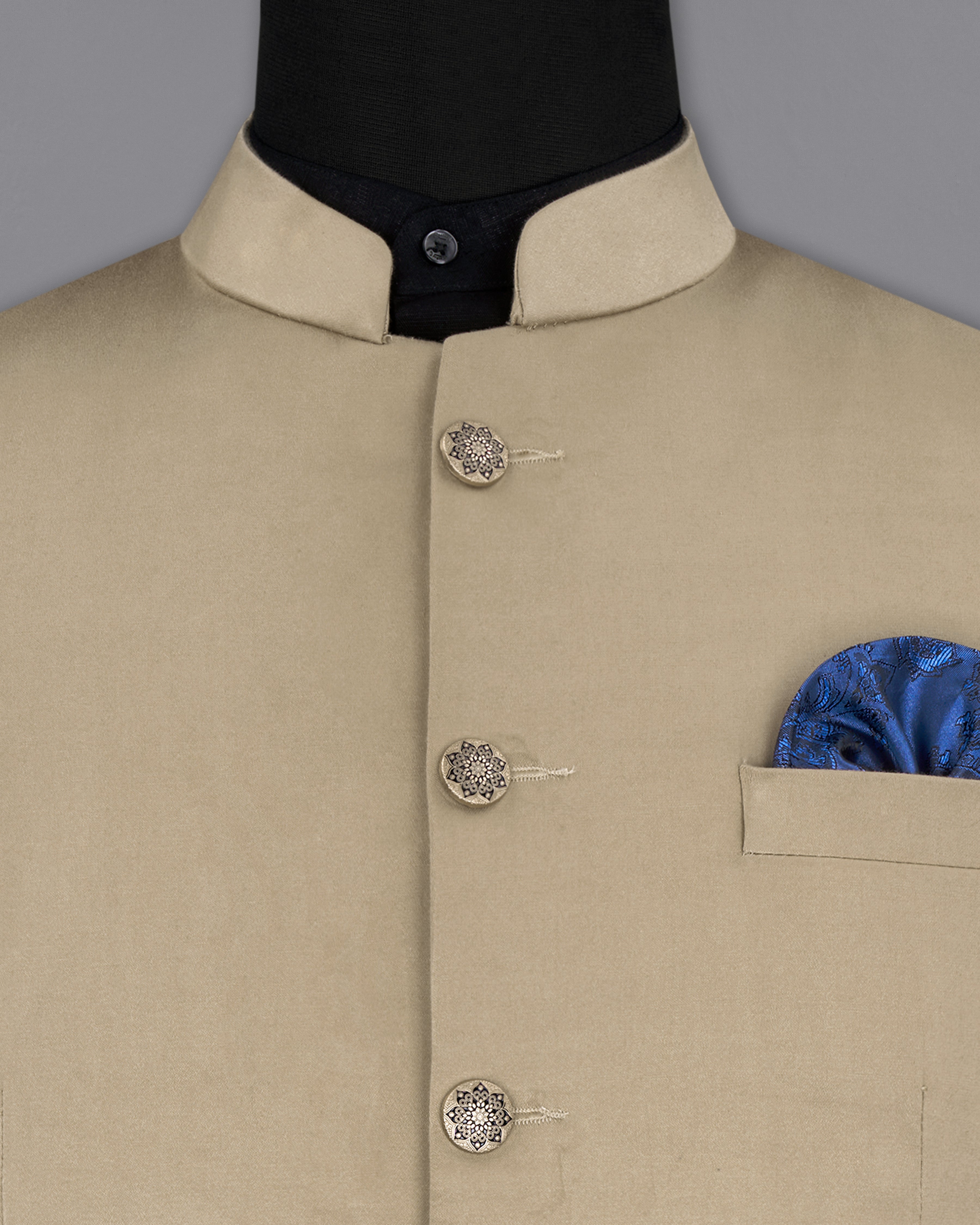 Quicksand Brown Bandhgala Premium Cotton Stretchable traveler Suit ST2654-BG-36,ST2654-BG-38,ST2654-BG-40,ST2654-BG-42,ST2654-BG-44,ST2654-BG-46,ST2654-BG-48,ST2654-BG-50,ST2654-BG-52,ST2654-BG-54,ST2654-BG-56,ST2654-BG-58,ST2654-BG-60