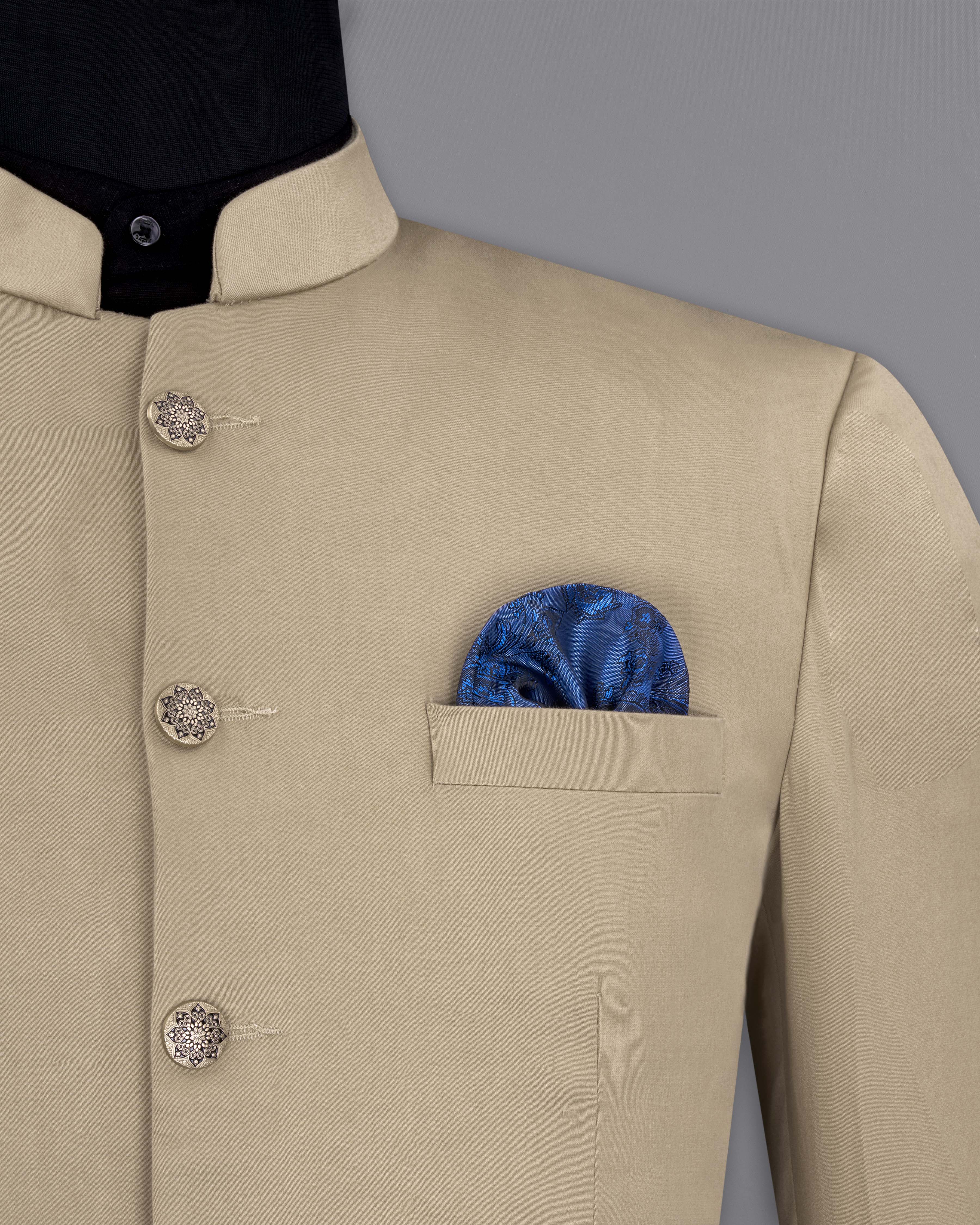 Quicksand Brown Bandhgala Premium Cotton Stretchable traveler Suit ST2654-BG-36,ST2654-BG-38,ST2654-BG-40,ST2654-BG-42,ST2654-BG-44,ST2654-BG-46,ST2654-BG-48,ST2654-BG-50,ST2654-BG-52,ST2654-BG-54,ST2654-BG-56,ST2654-BG-58,ST2654-BG-60