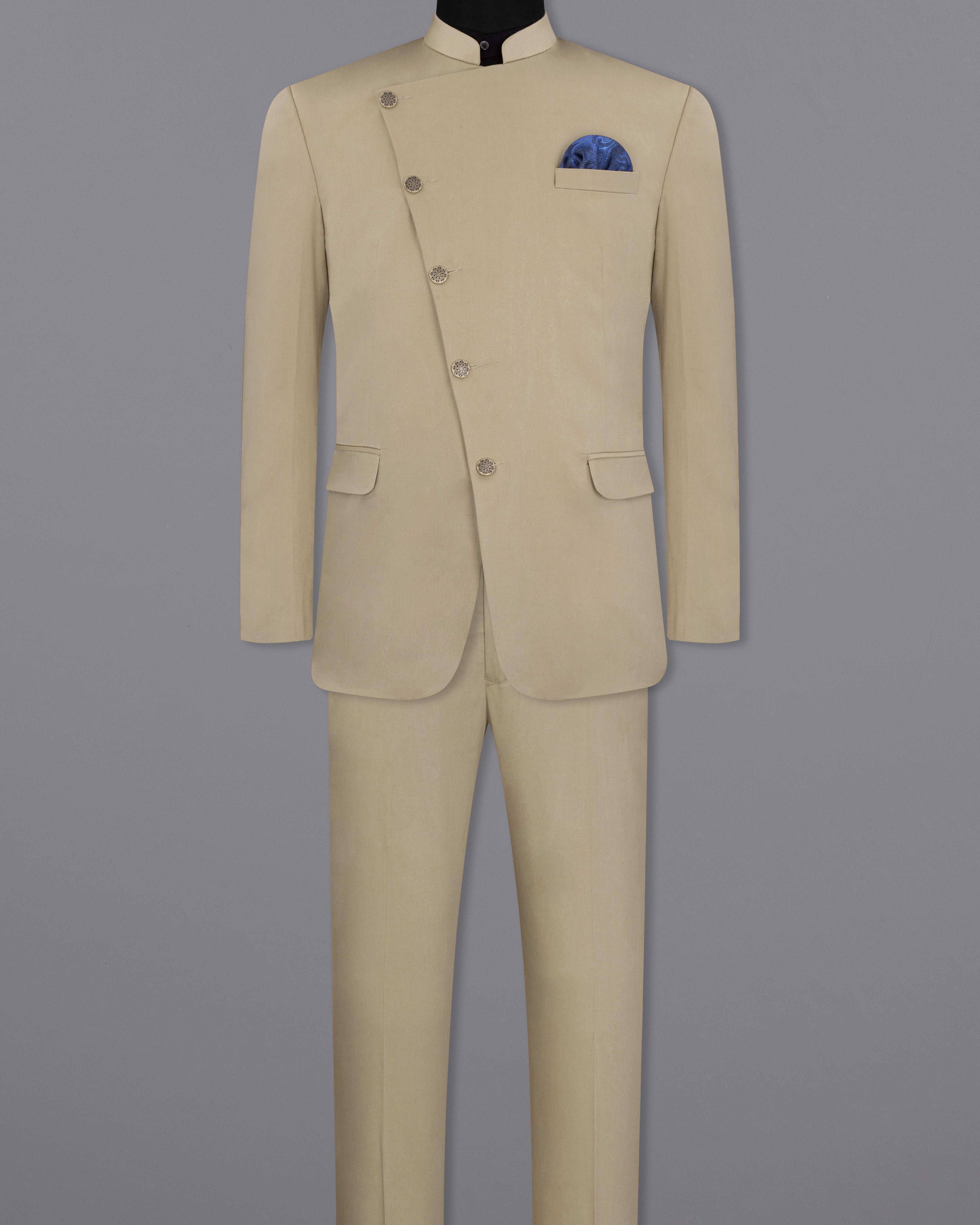 Quicksand Brown Stretchable Cross Placket Bandhgala Premium Cotton traveler Suit ST2655-CBG-36,ST2655-CBG-38,ST2655-CBG-40,ST2655-CBG-42,ST2655-CBG-44,ST2655-CBG-46,ST2655-CBG-48,ST2655-CBG-50,ST2655-CBG-52,ST2655-CBG-54,ST2655-CBG-56,ST2655-CBG-58,ST2655-CBG-60