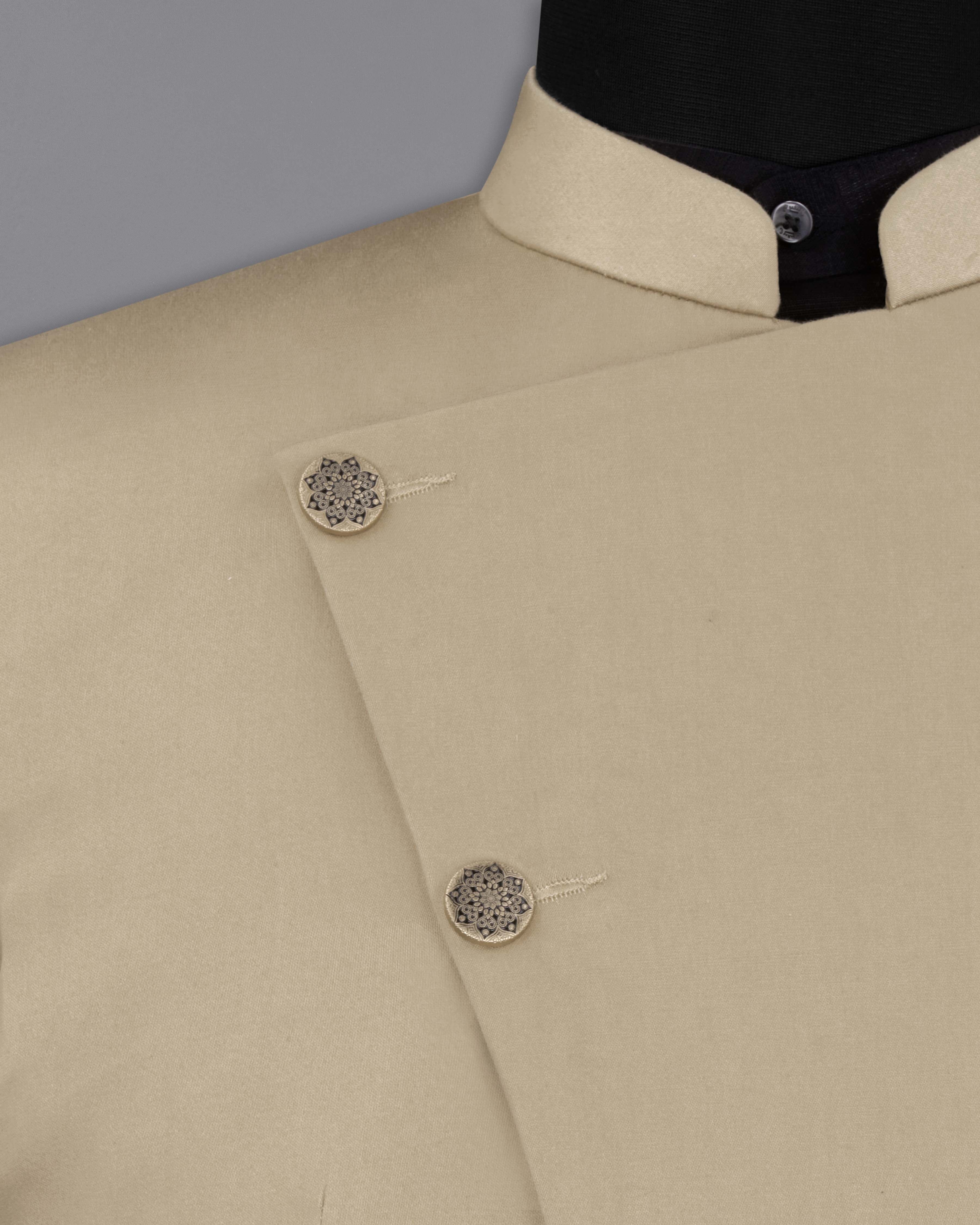 Quicksand Brown Stretchable Cross Placket Bandhgala Premium Cotton traveler Suit ST2655-CBG-36,ST2655-CBG-38,ST2655-CBG-40,ST2655-CBG-42,ST2655-CBG-44,ST2655-CBG-46,ST2655-CBG-48,ST2655-CBG-50,ST2655-CBG-52,ST2655-CBG-54,ST2655-CBG-56,ST2655-CBG-58,ST2655-CBG-60