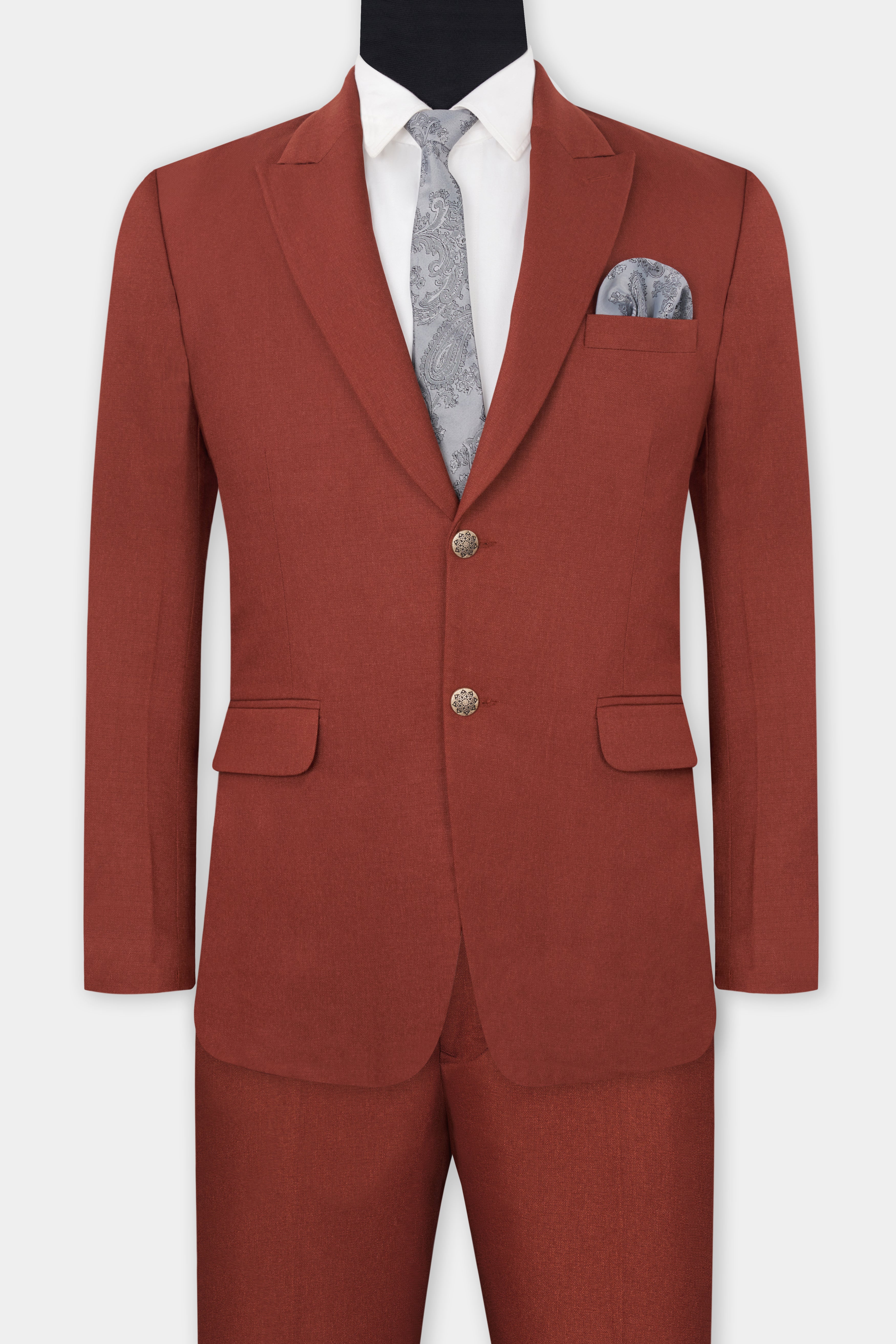 Nutmeg Red Tweed Single Breasted Suit
