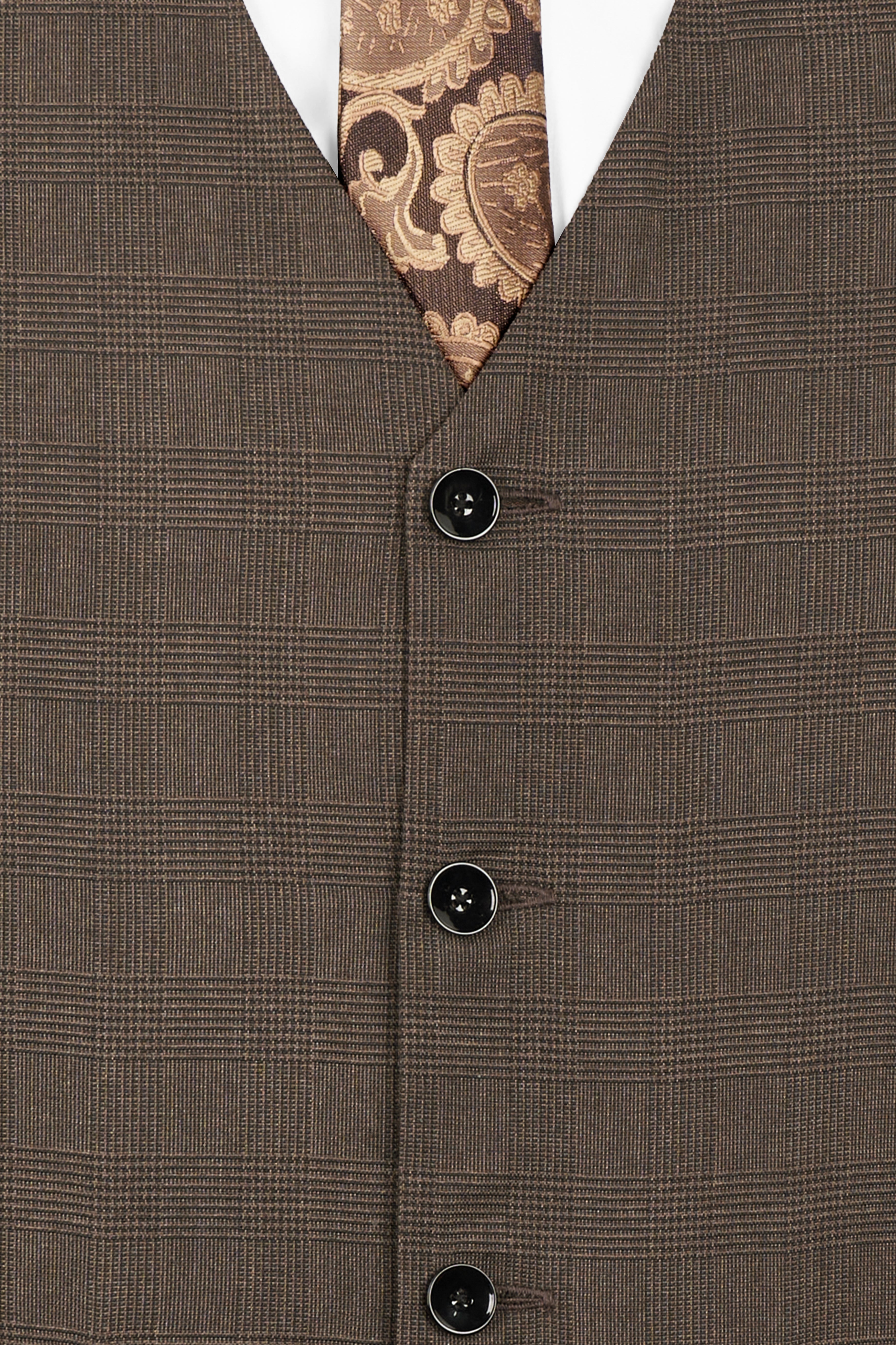 Taupe Dark Brown Single-Breasted Suit