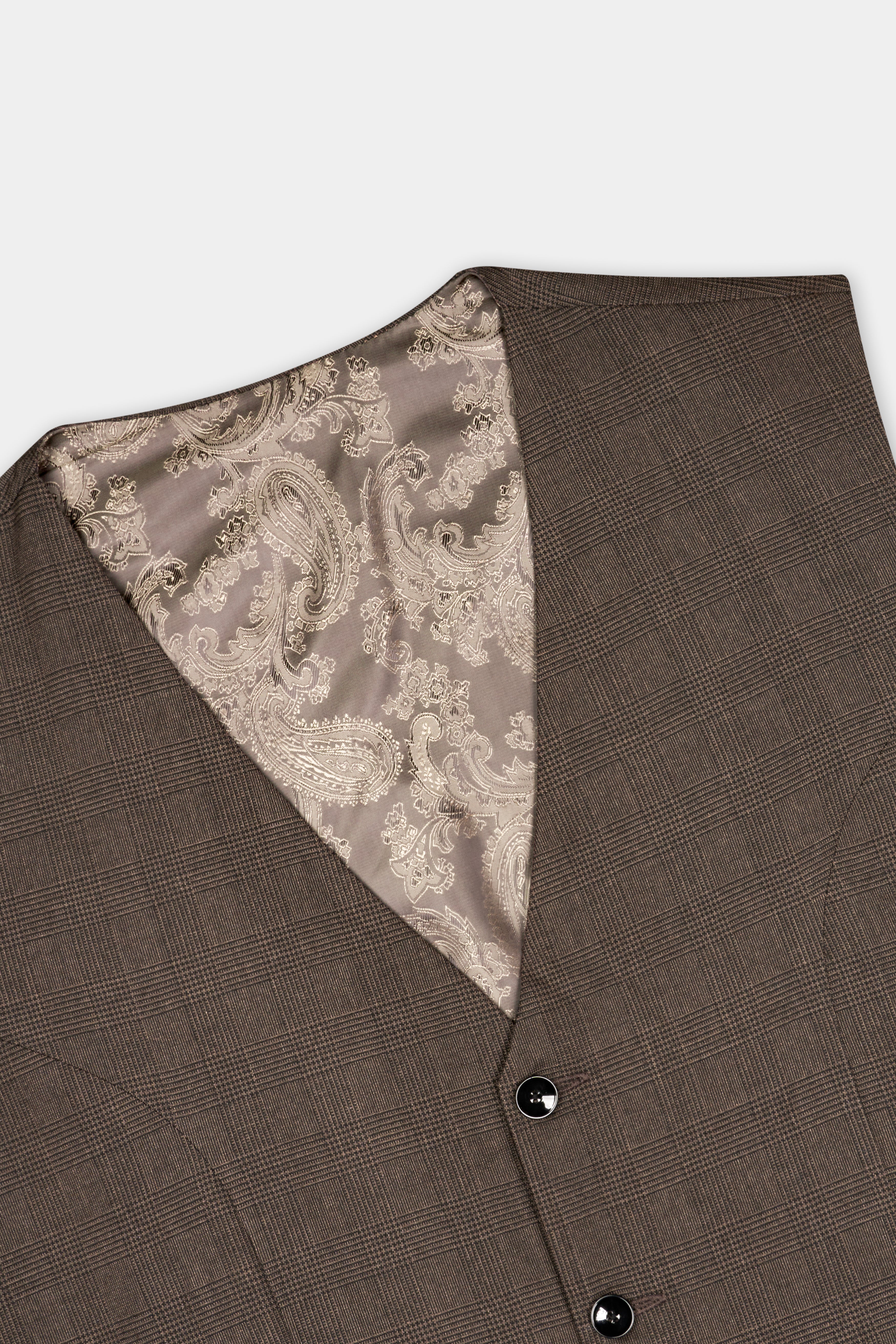Taupe Dark Brown Single-Breasted Suit