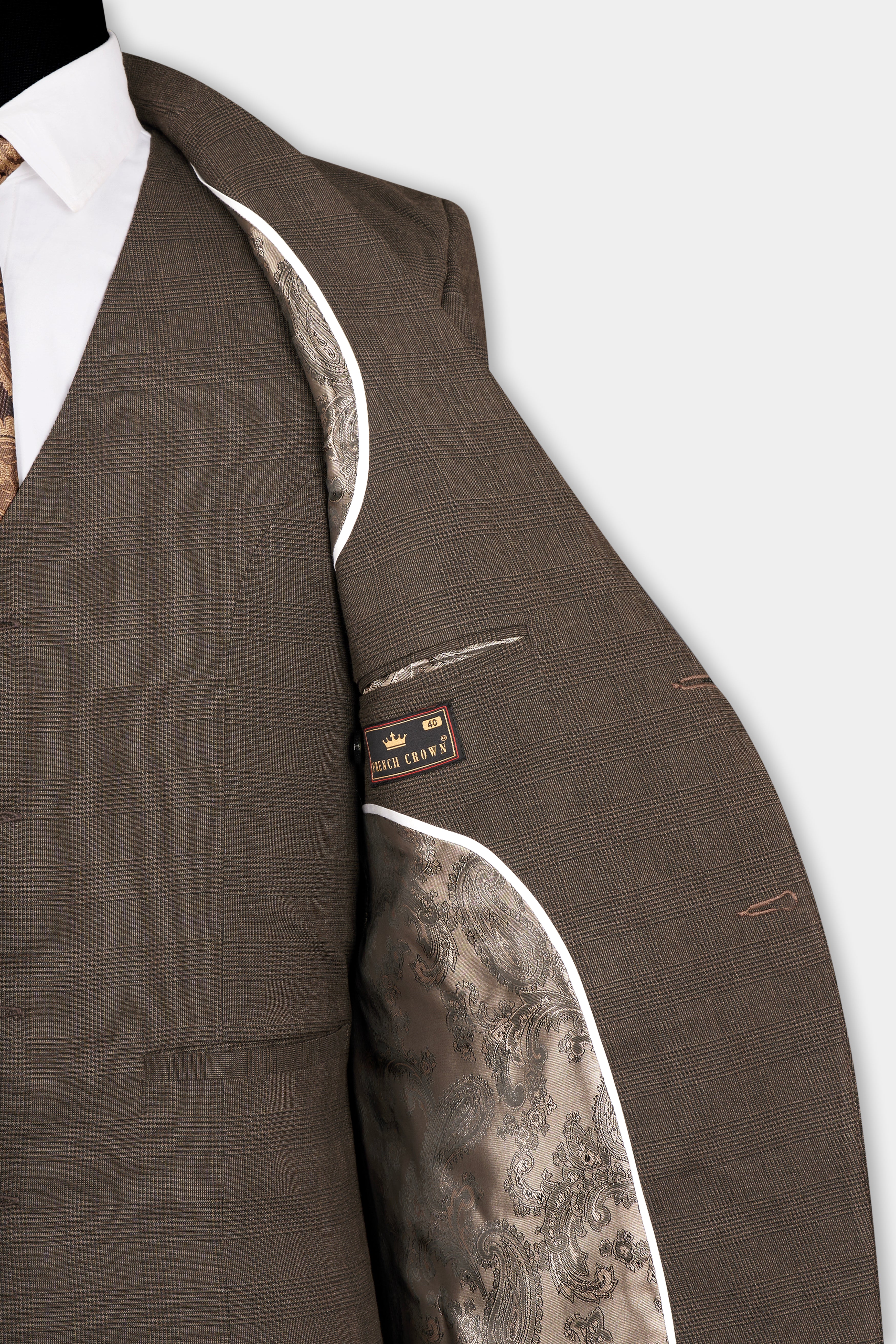 Taupe Dark Brown Single-Breasted Suit