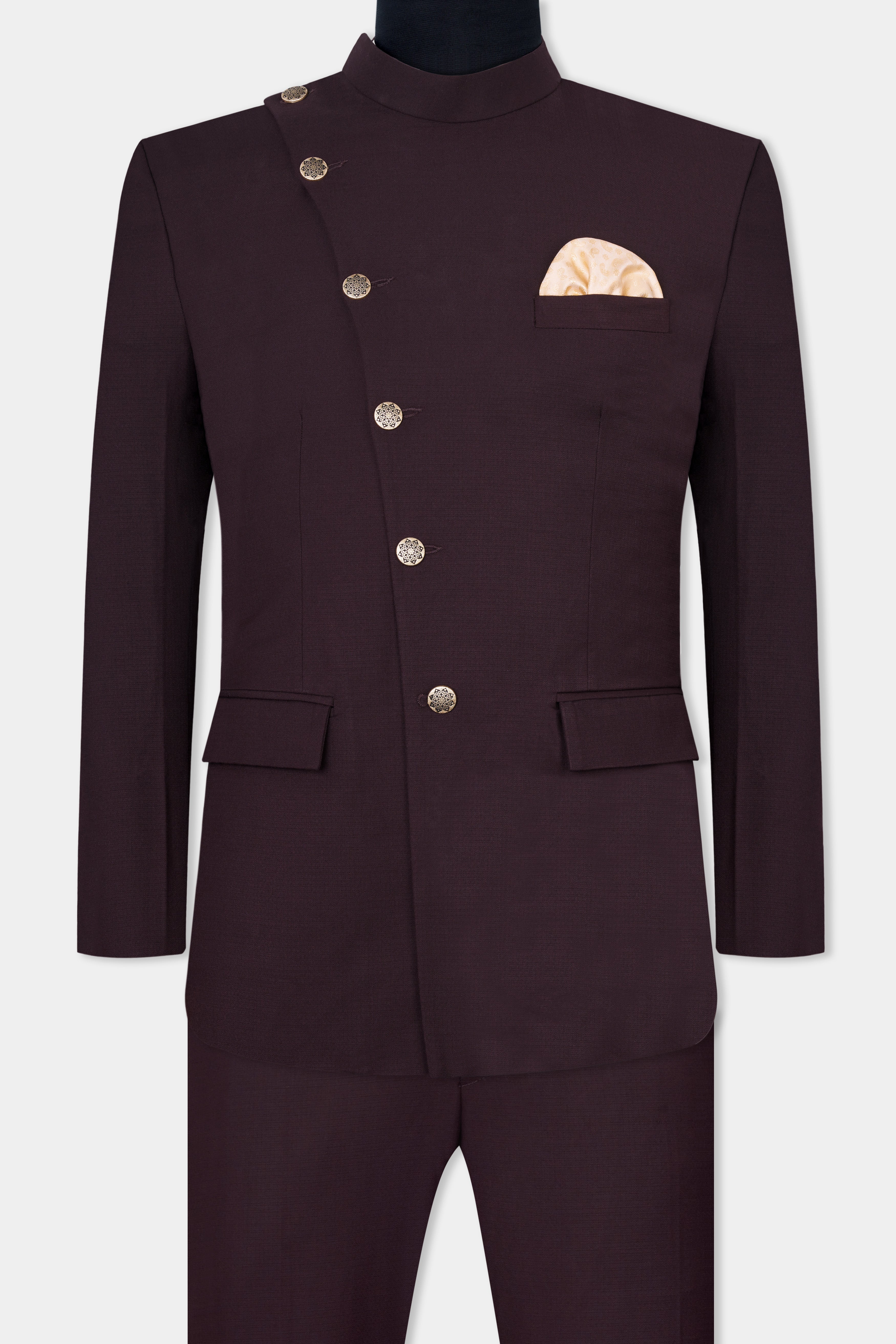 Eclipse Maroon Wool Rich Cross Buttoned Bandhgala Suit ST2770-CBG2-36,ST2770-CBG2-38,ST2770-CBG2-40,ST2770-CBG2-42,ST2770-CBG2-44,ST2770-CBG2-46,ST2770-CBG2-48,ST2770-CBG2-50,ST2770-CBG2-52,ST2770-CBG2-54,ST2770-CBG2-56,ST2770-CBG2-58,ST2770-CBG2-60