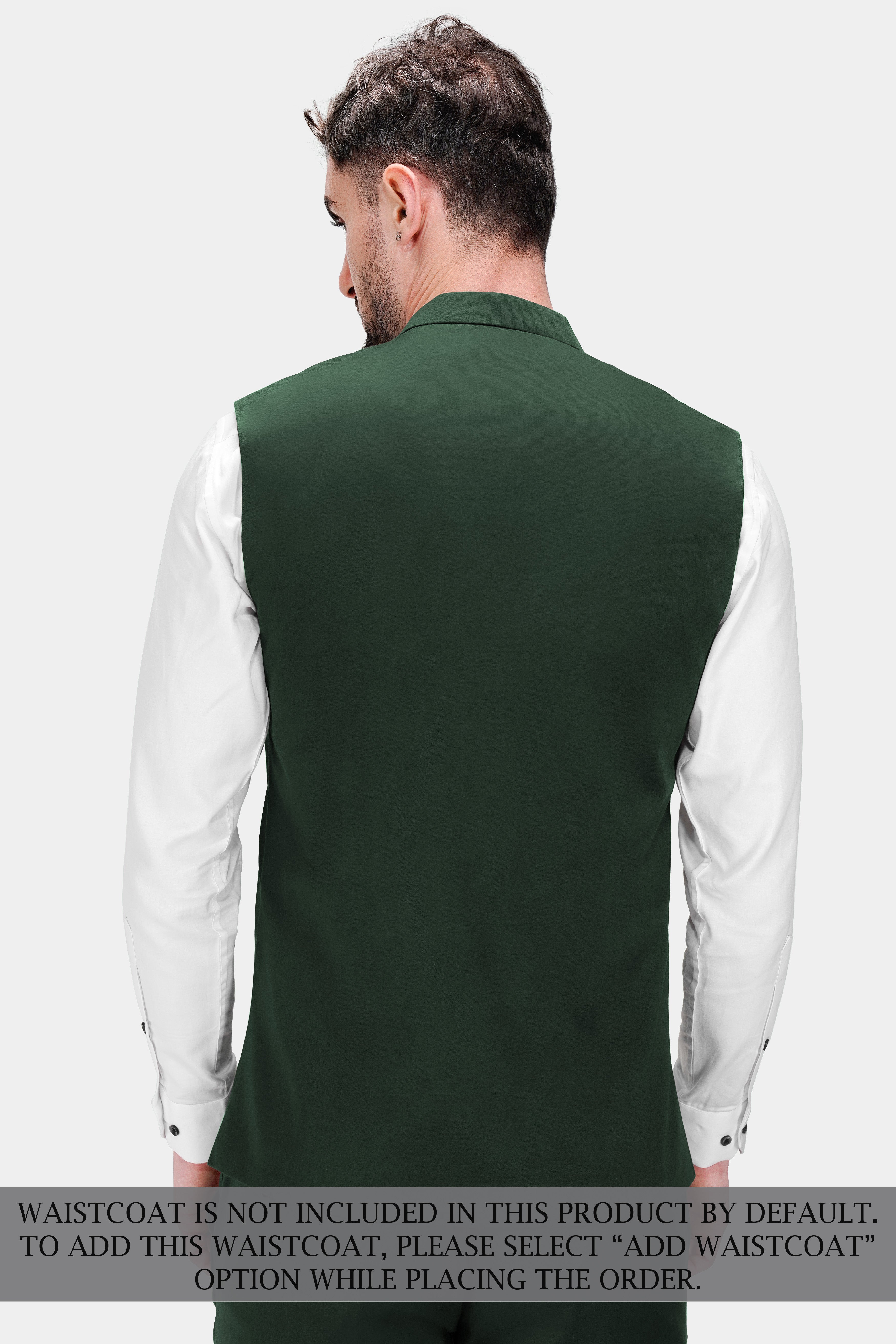 Heavy Metal Green Premium Cotton Cross Placket Bandhgala Stretchable Traveler Suit
