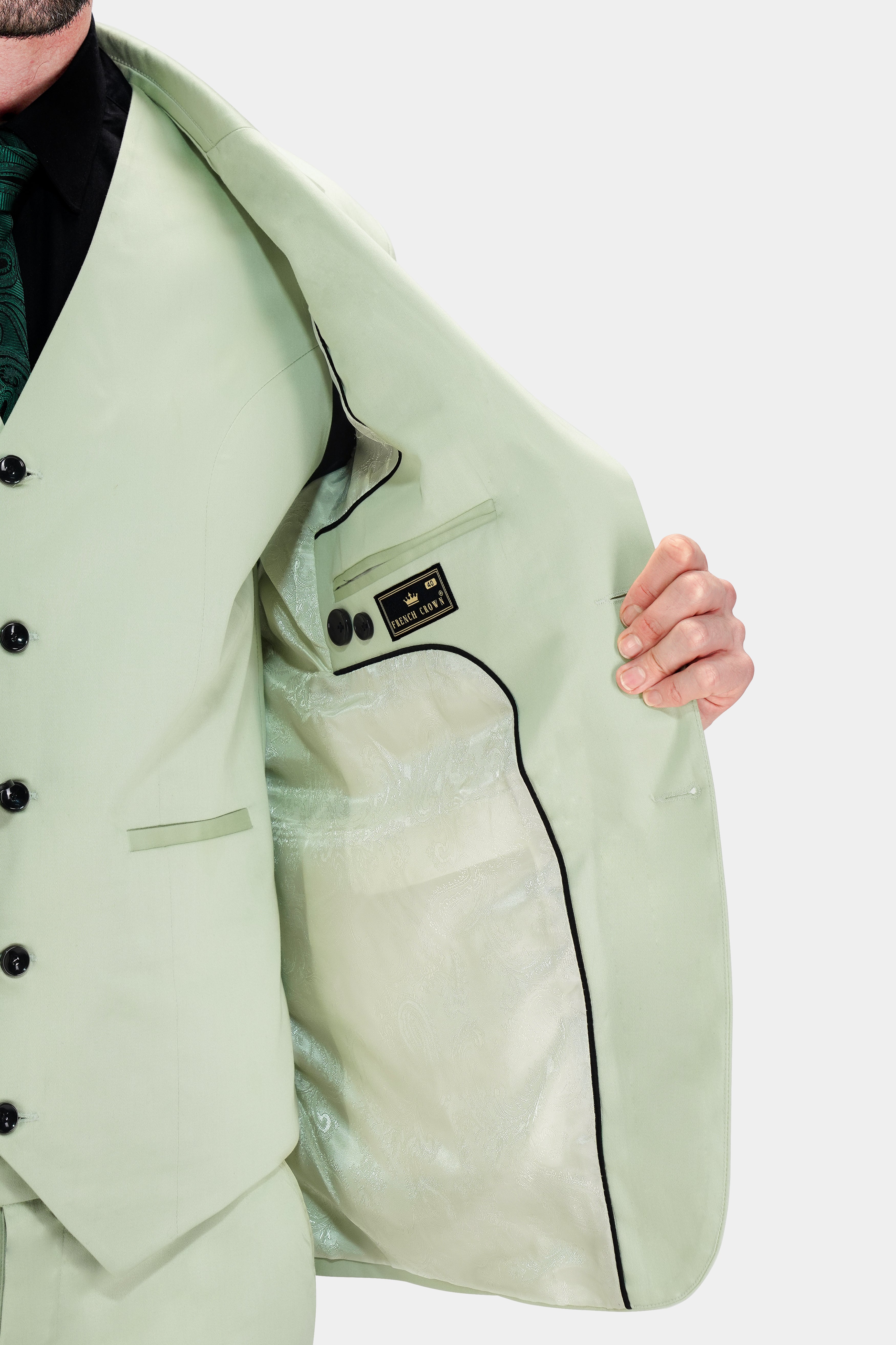 Coriander Green Premium Cotton Stretchable Traveler Suit ST2794-SB-36,ST2794-SB-38,ST2794-SB-40,ST2794-SB-42,ST2794-SB-44,ST2794-SB-46,ST2794-SB-48,ST2794-SB-50,ST2794-SB-52,ST2794-SB-54,ST2794-SB-56,ST2794-SB-58,ST2794-SB-60