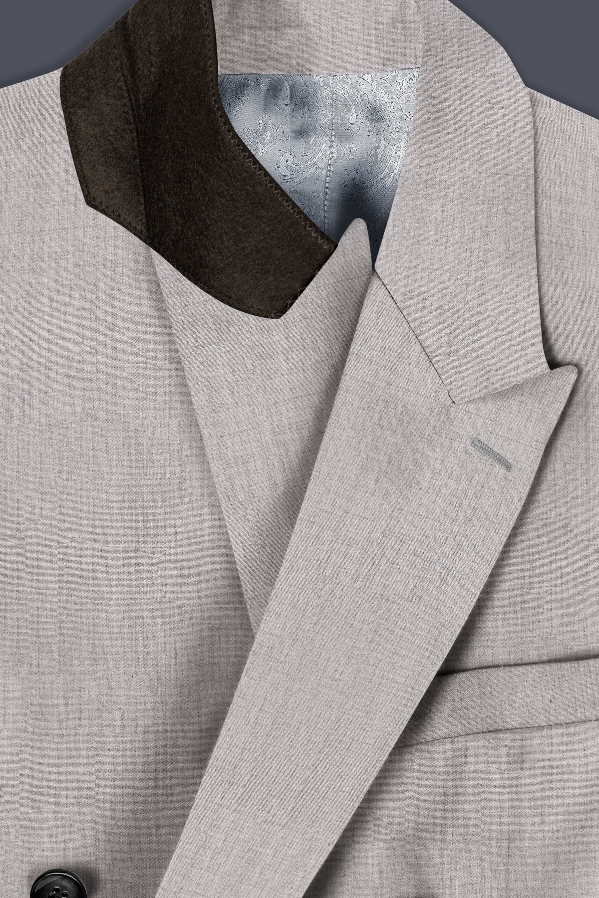 Martini Cream Textured Wool Rich Double Breasted Suit