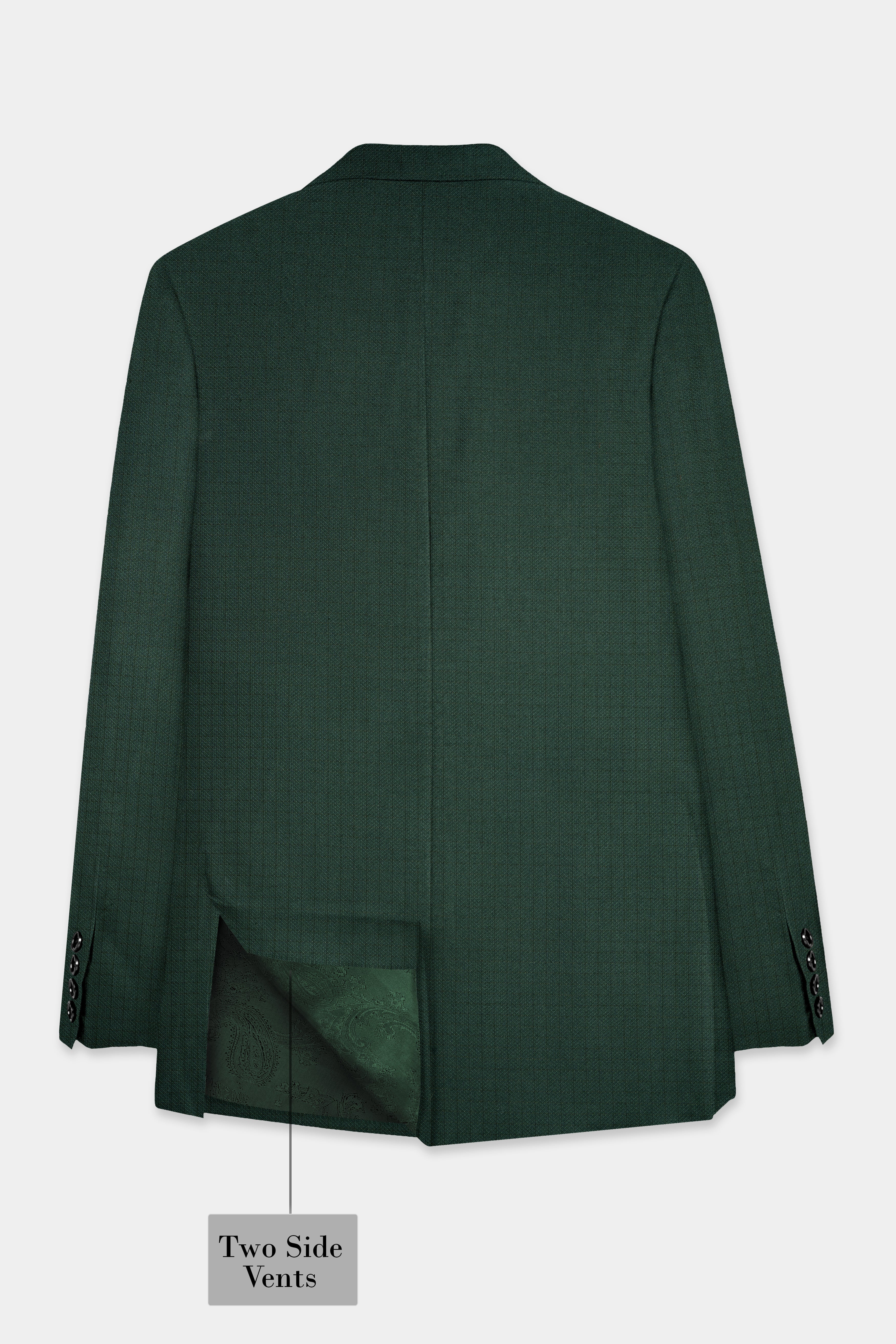 Everglade Green Micro Checkered Wool Rich Suit