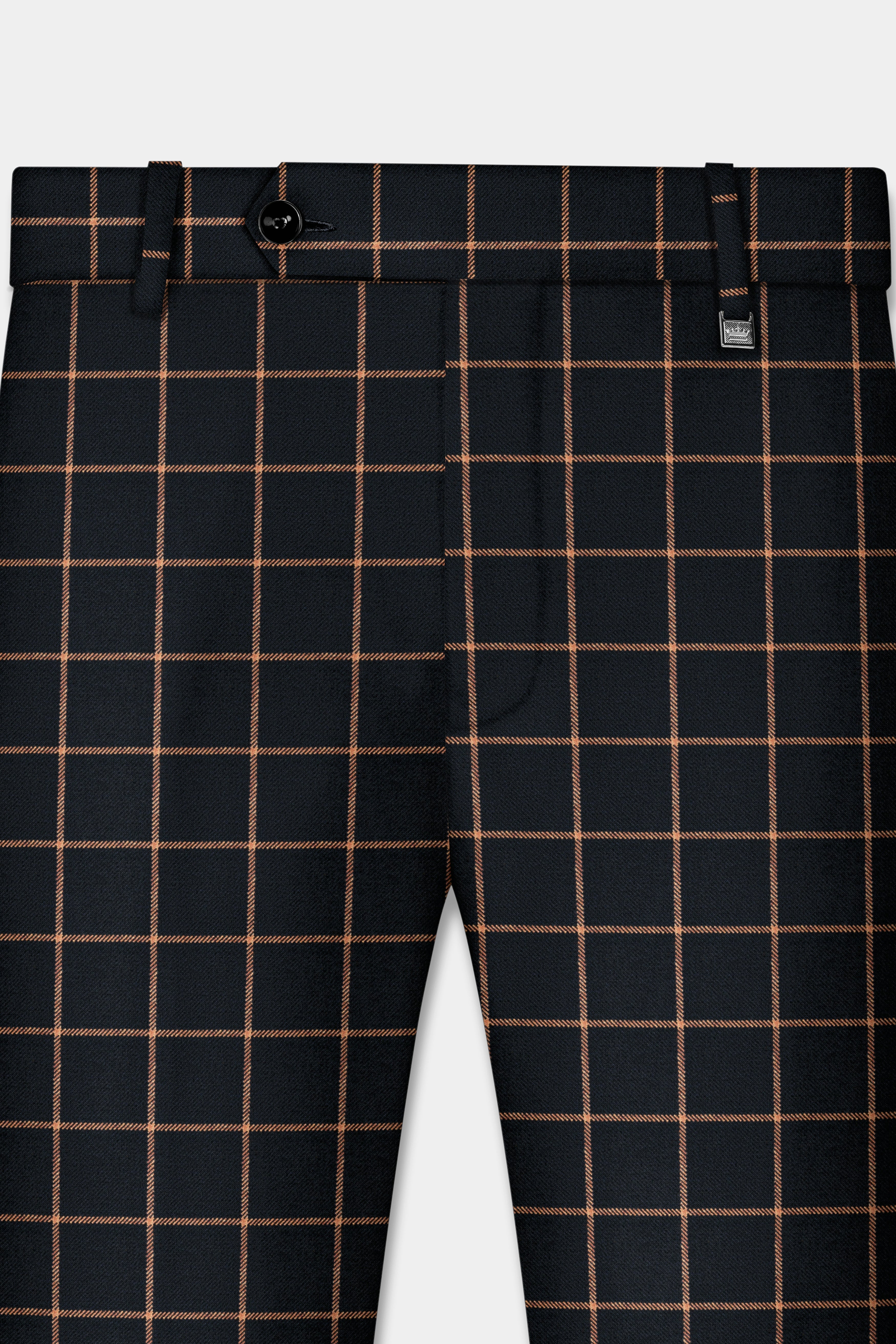 Jade Black with Potters Orange Windowpane Tweed Suit