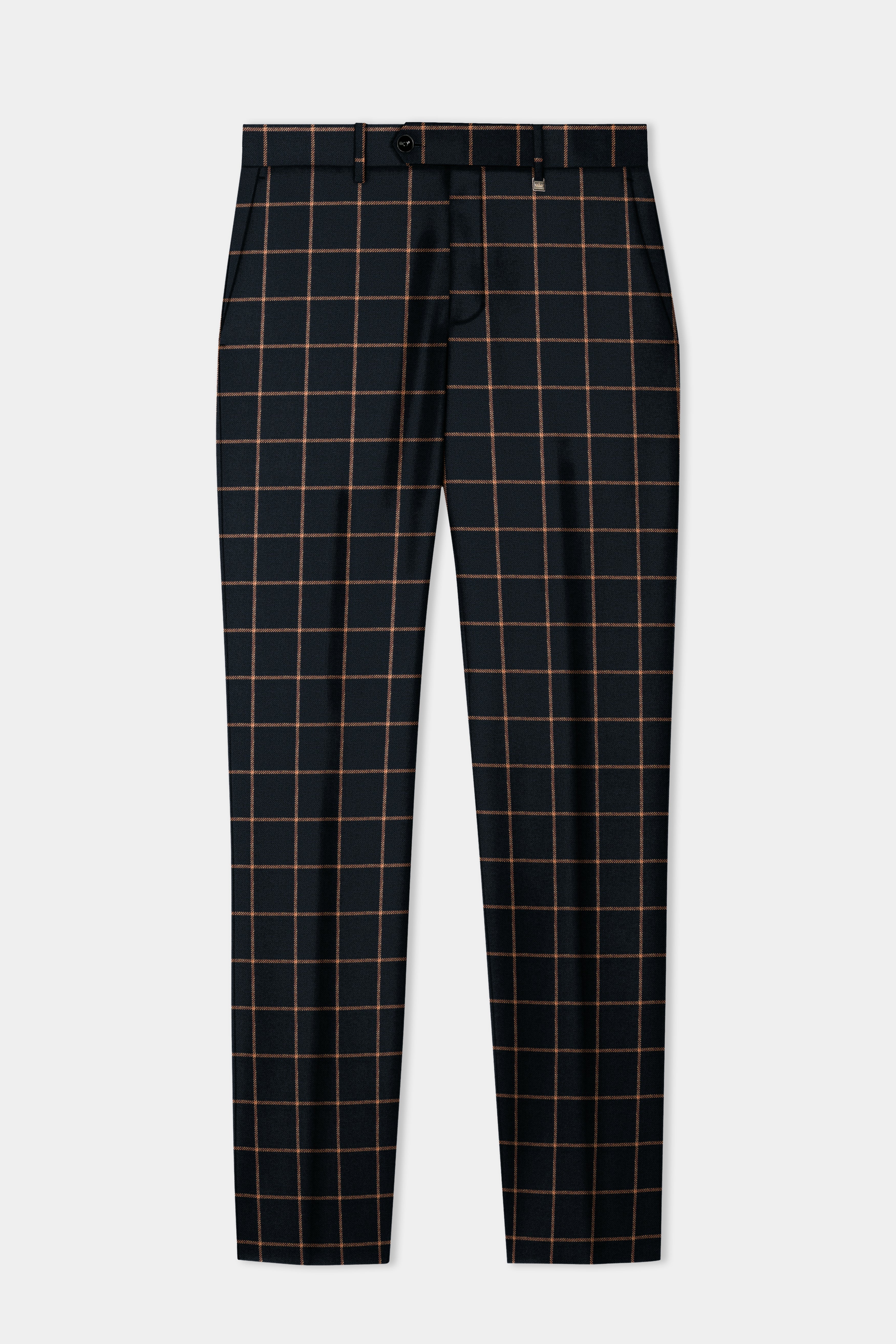 Jade Black with Potters Orange Windowpane Tweed Suit
