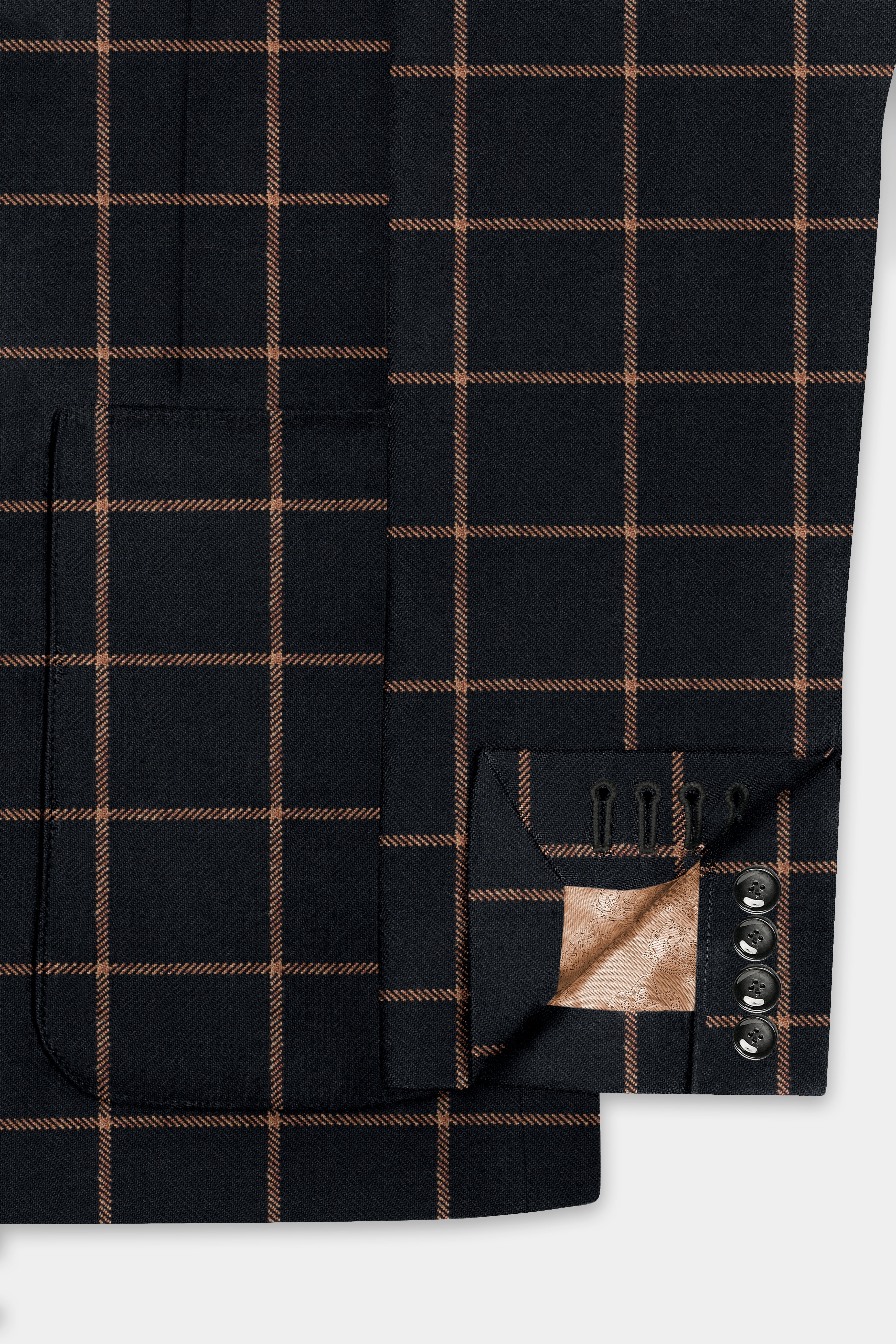 Jade Black with Potters Orange Windowpane Tweed Suit