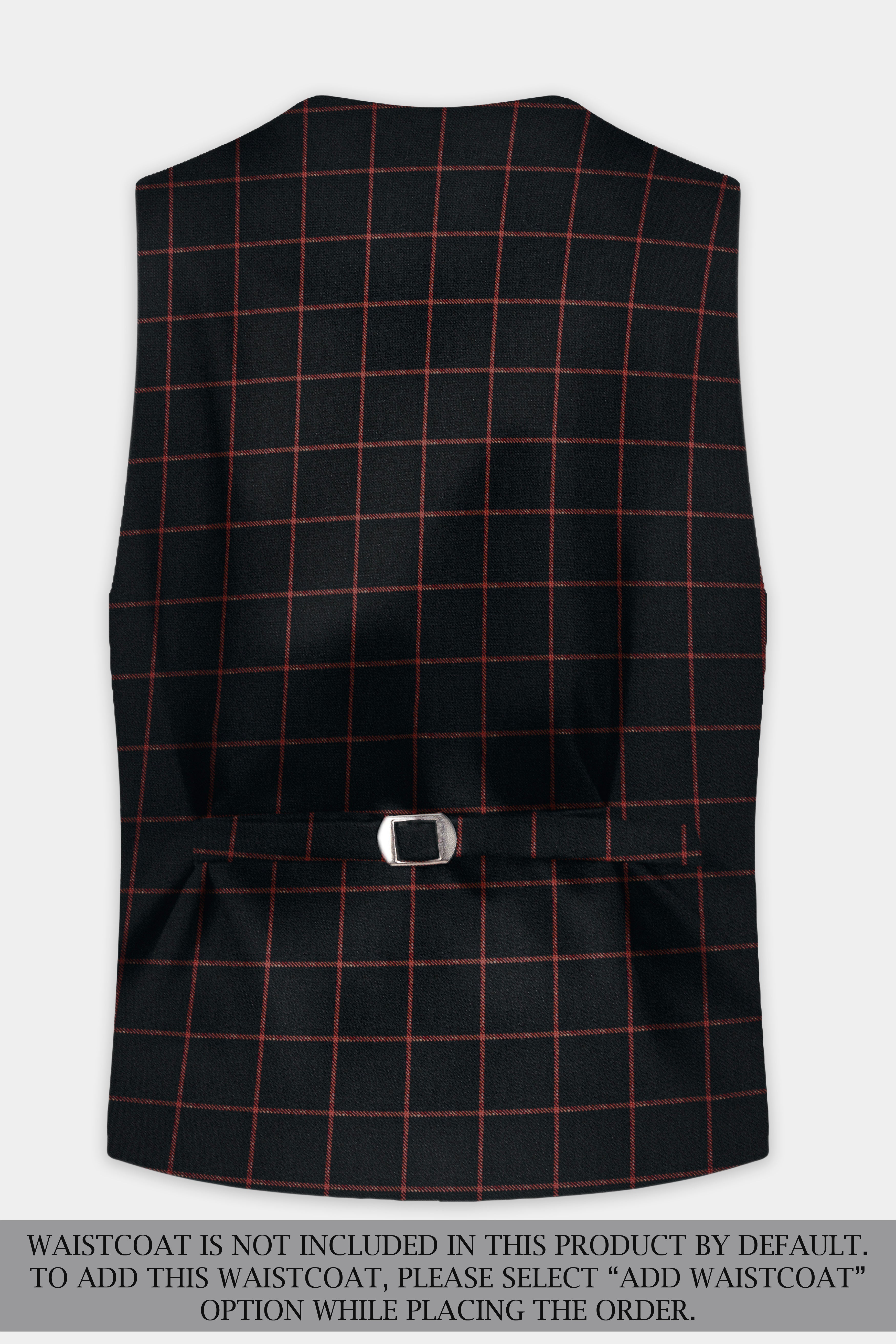 Moccaccino Black Windowpane Double Breasted Tweed Suit