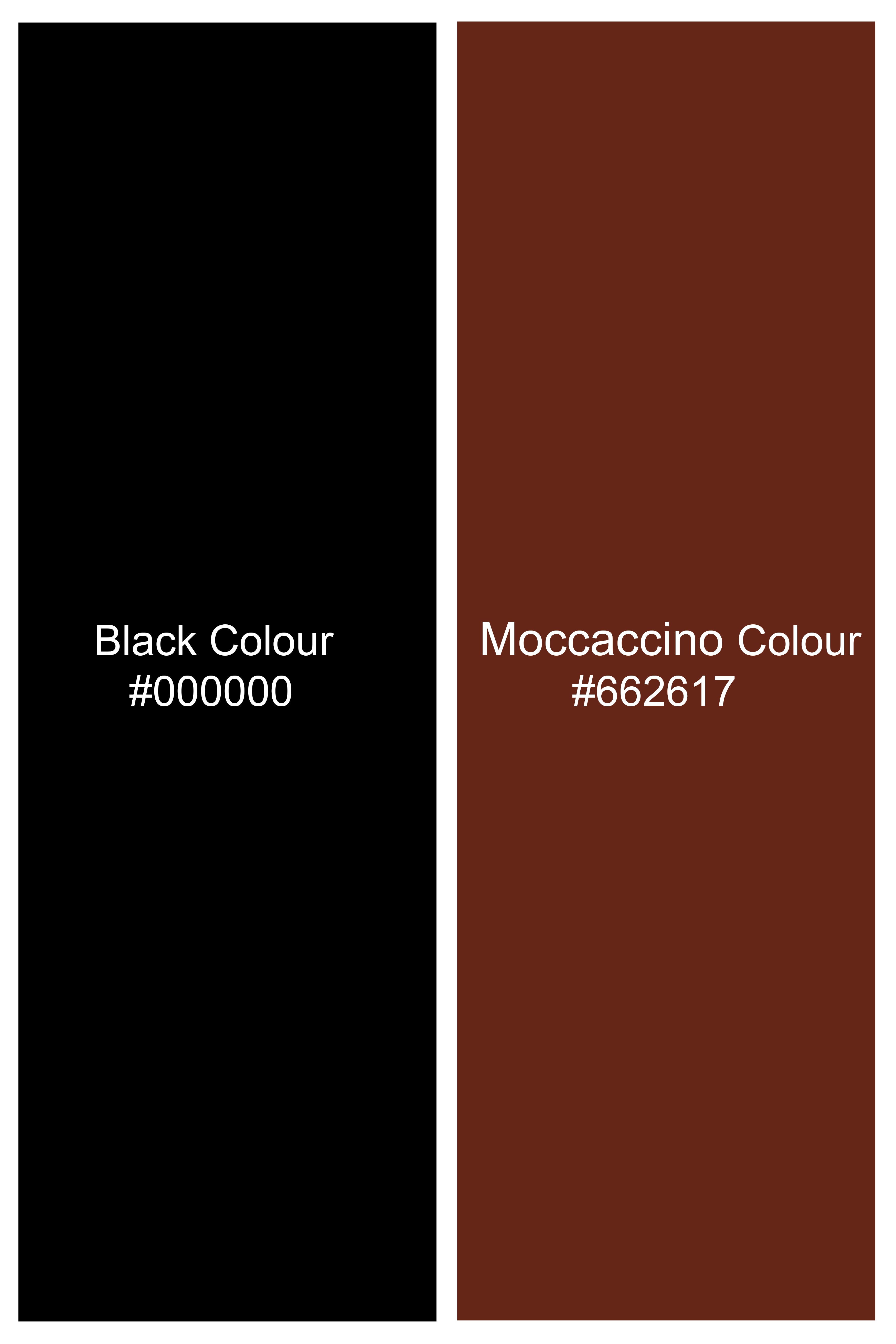 Moccaccino Black Windowpane Double Breasted Tweed Suit