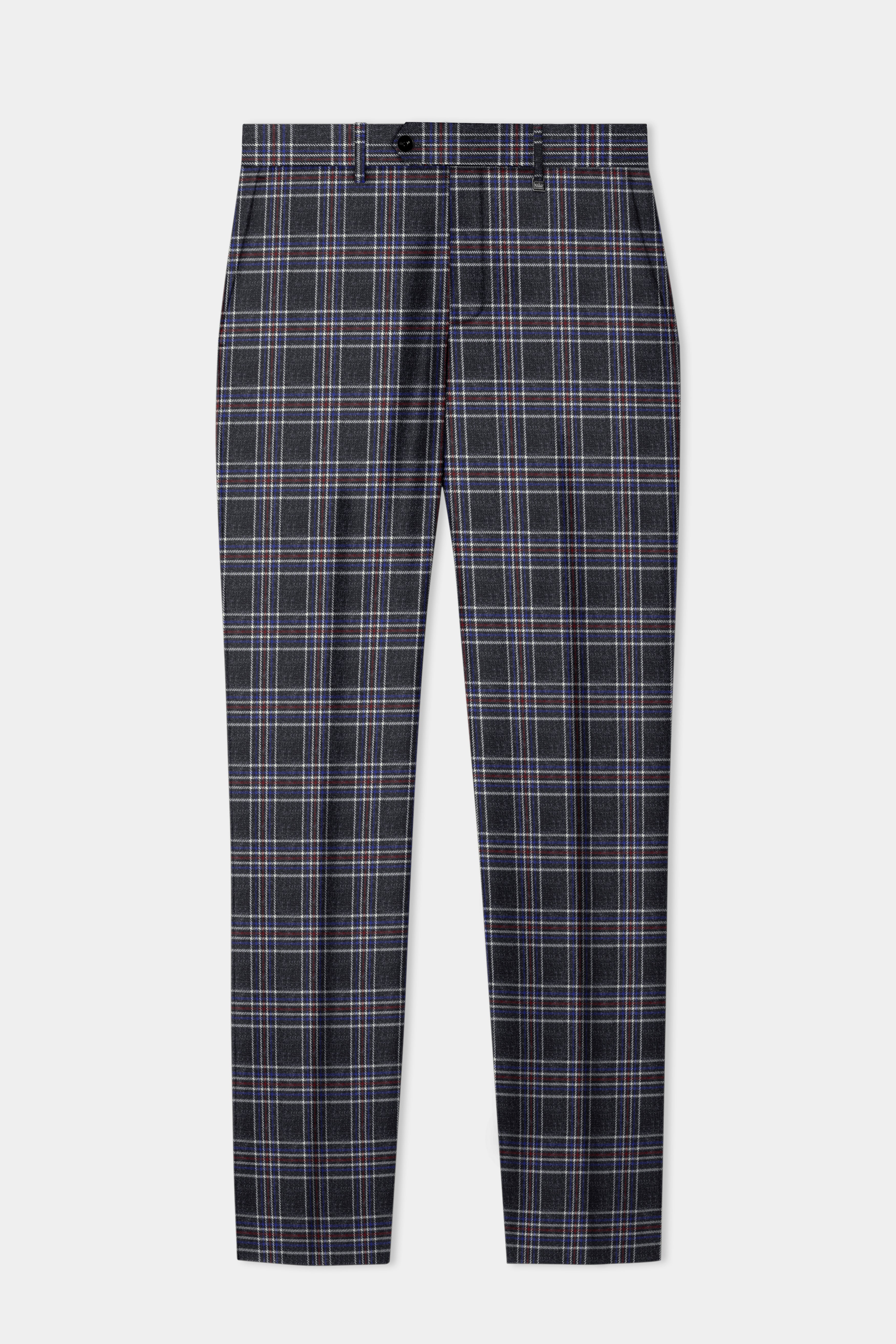 Tuatara Gray Multicolour Plaid Tweed Suit