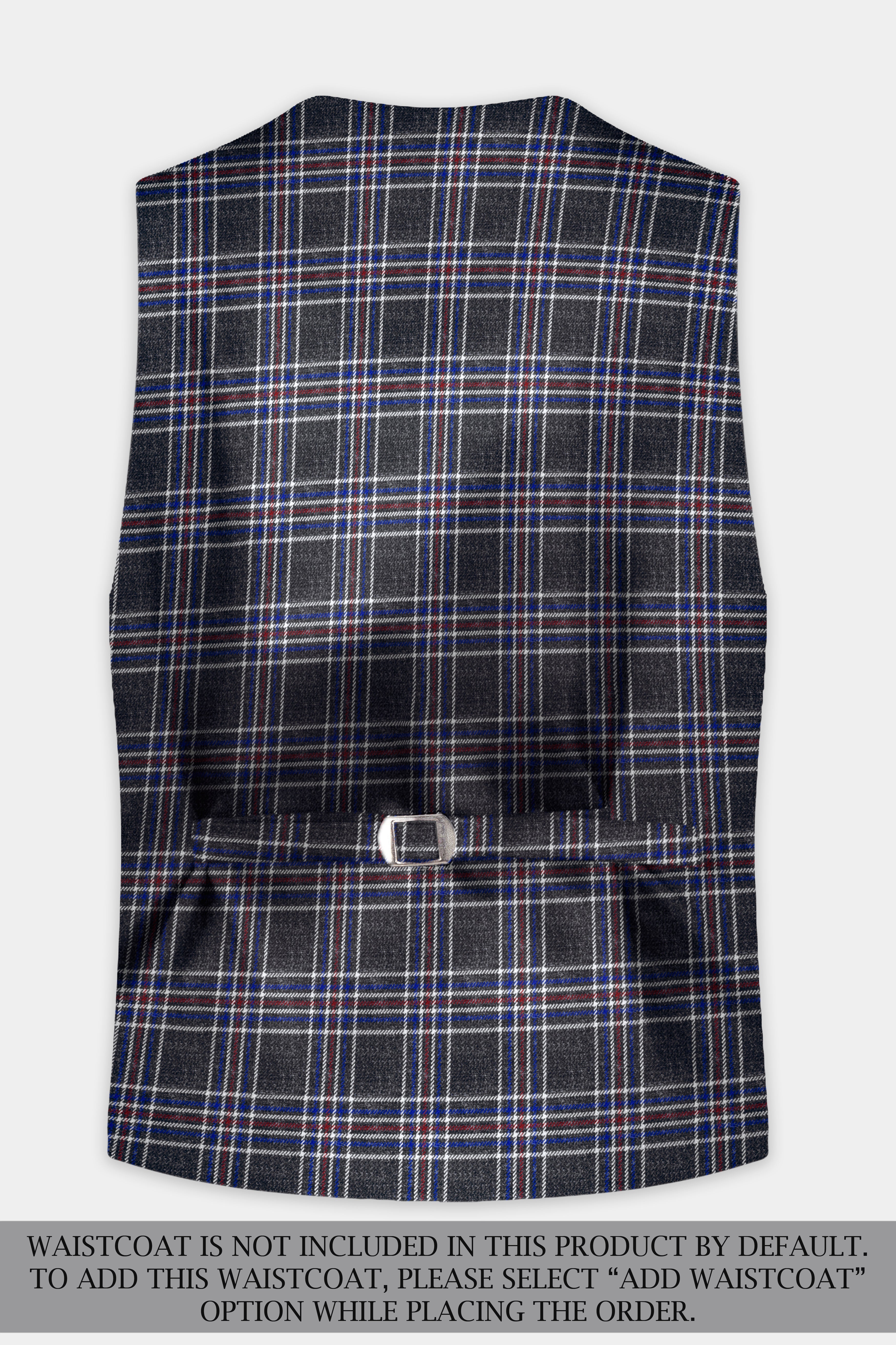 Tuatara Gray Multicolour Plaid Double Breasted Tweed Suit