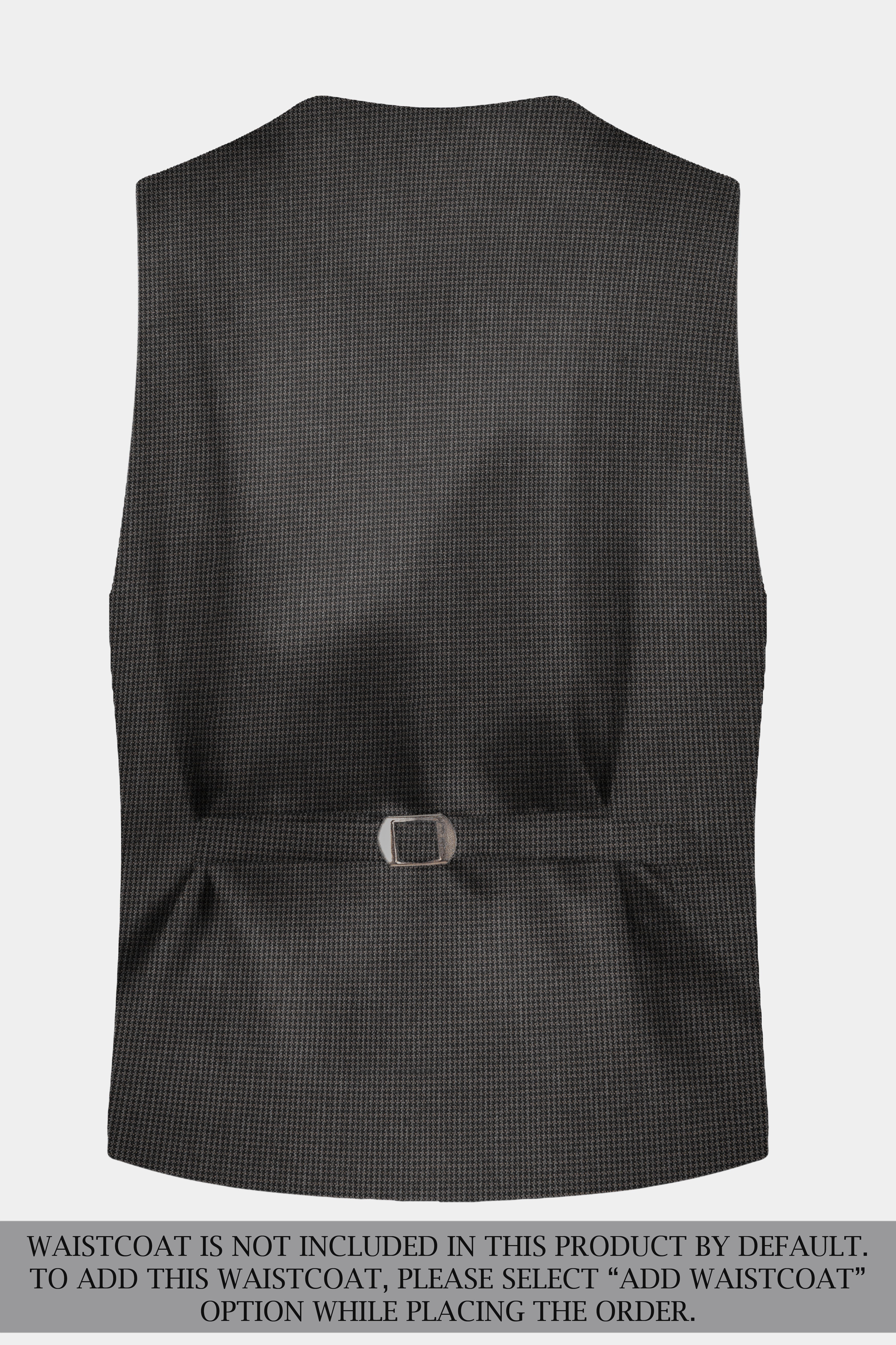 Iridium Brown Micro Checkered Wool Blend Double Breasted Suit