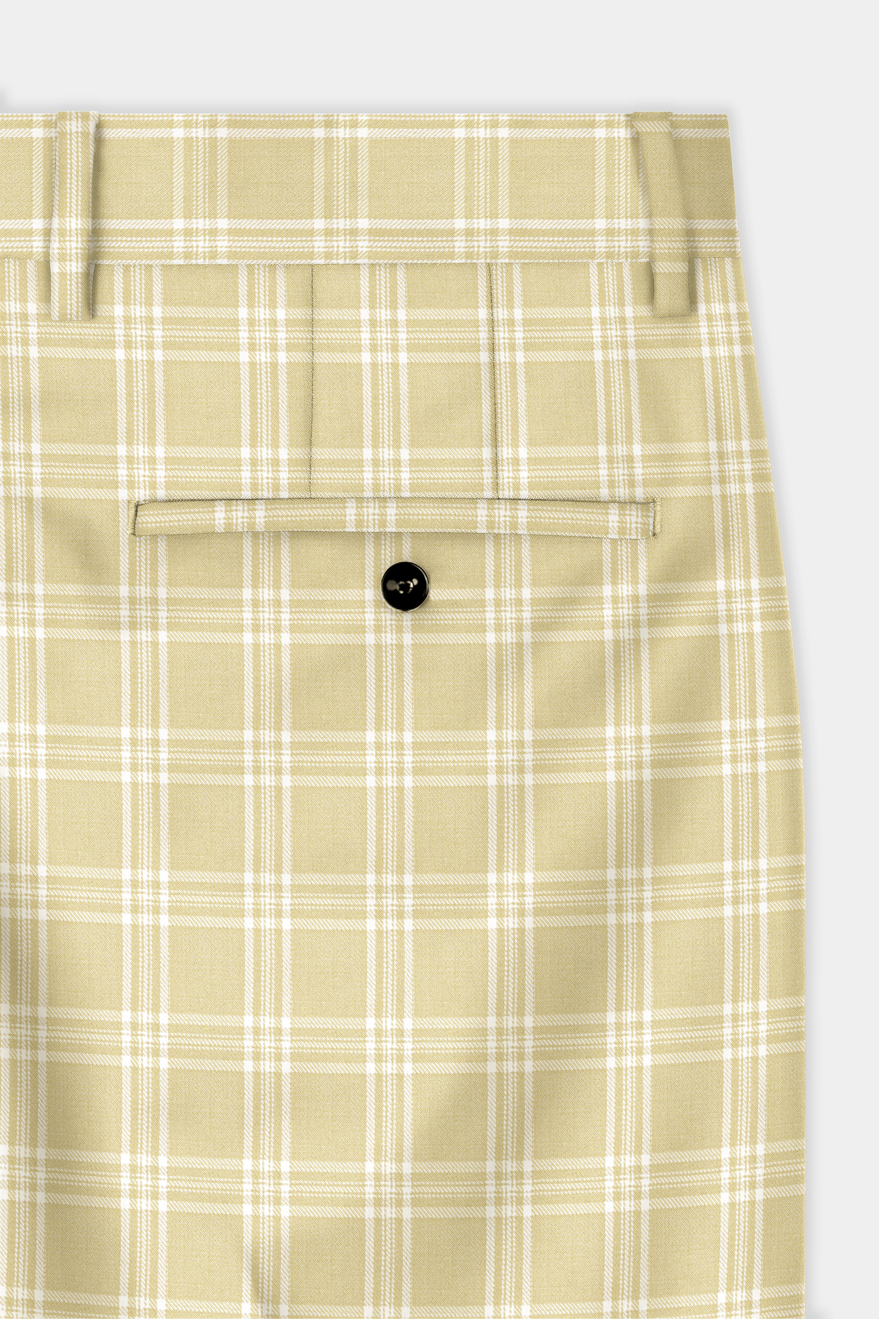 Desert Sand Cream Plaid Wool Blend Double Breasted Suit