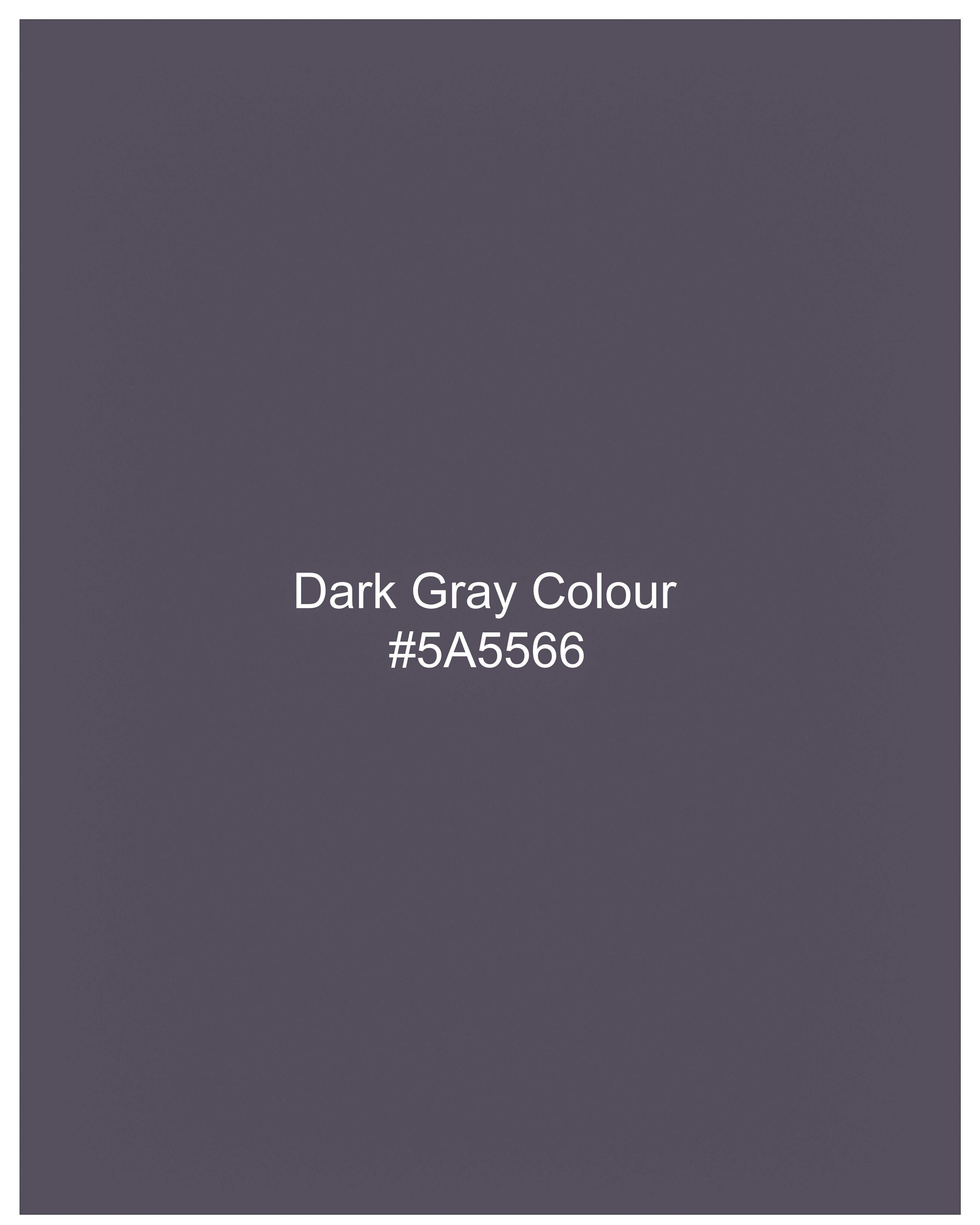 Mid Grey Subtle Sheen Cross Placket Wool Blend Bandhgala/Mandarin Suit