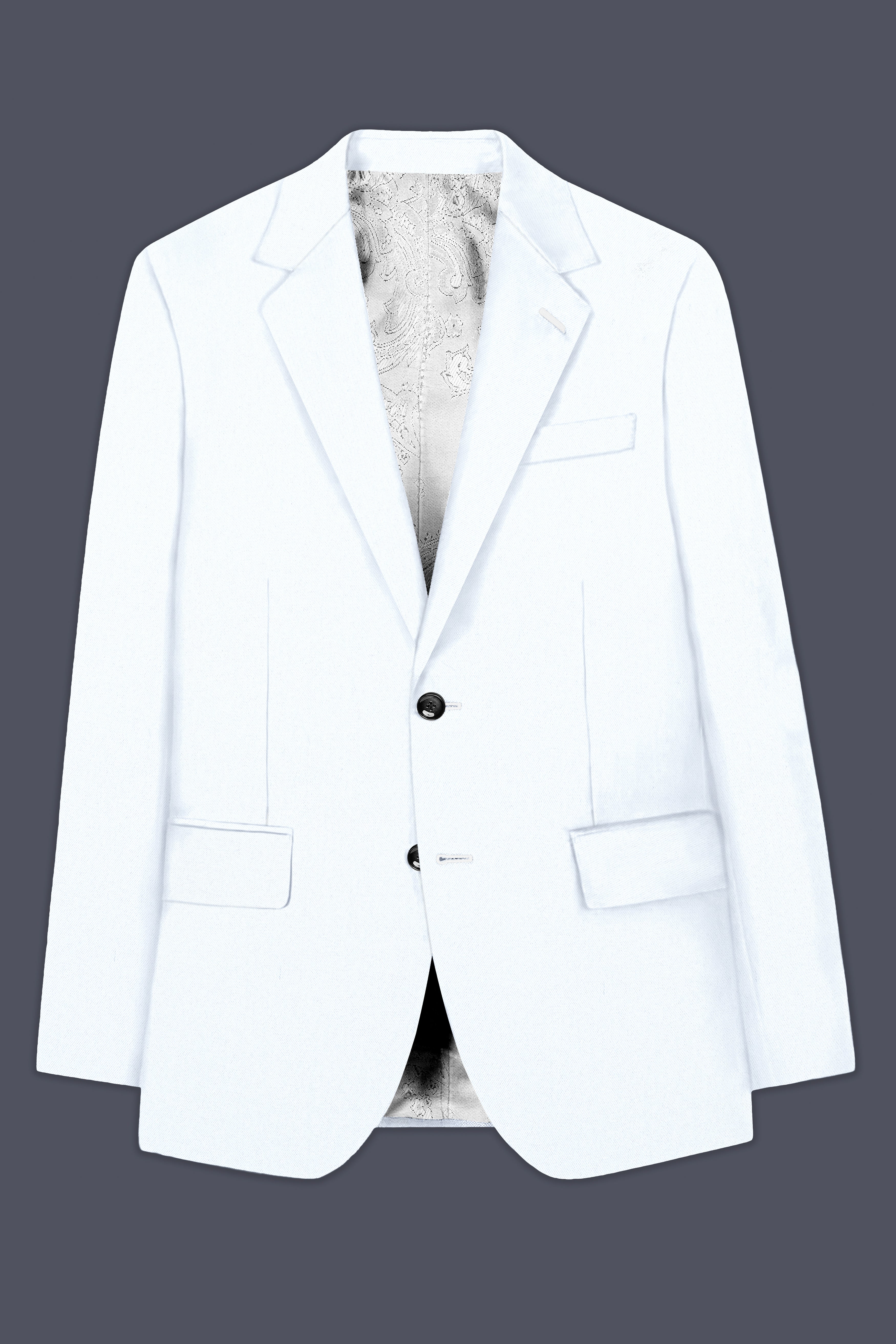 Bright White Stretchable Subtle Sheen Suit