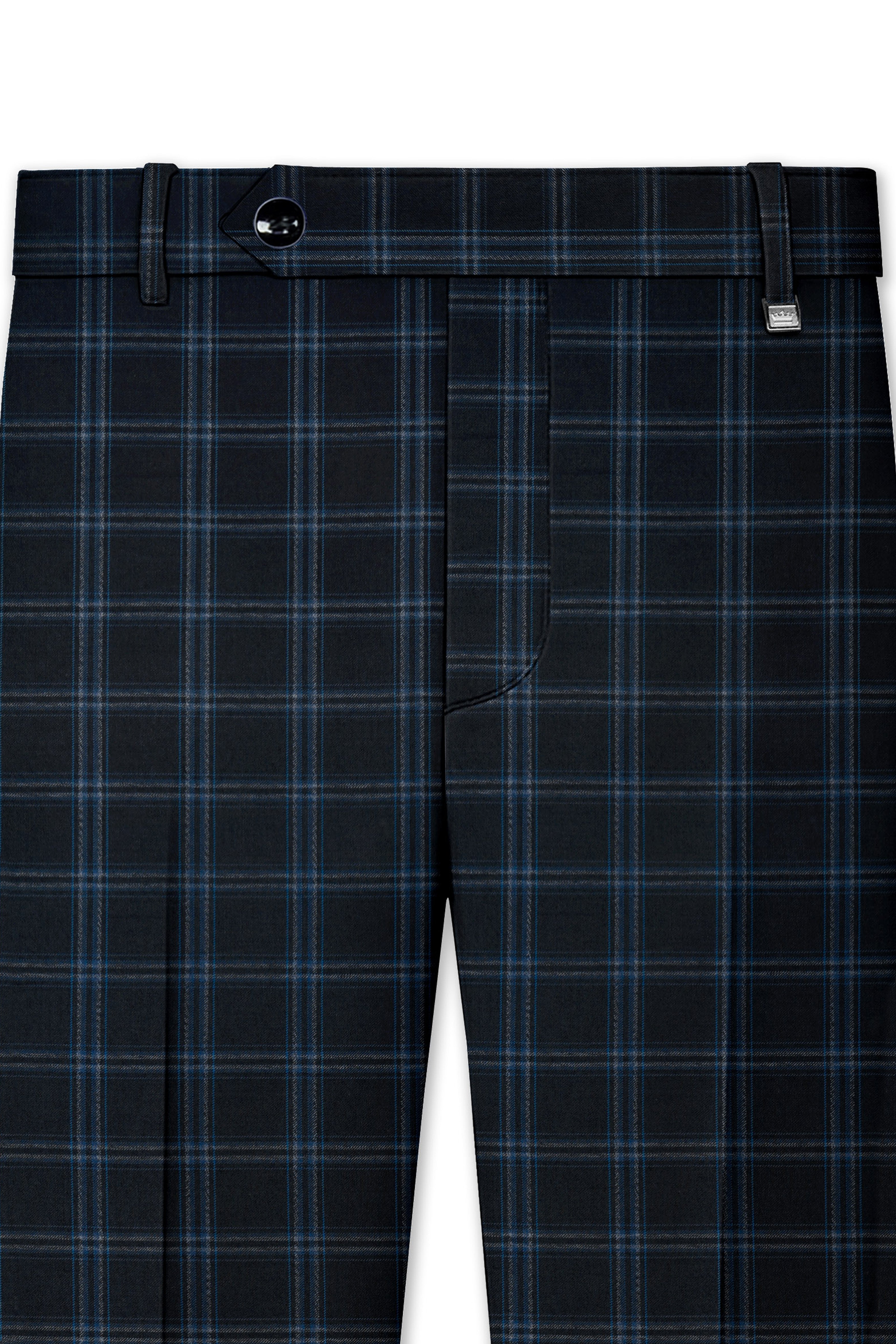 Dark Gray Windowpane Woolrich Double Breasted Suit