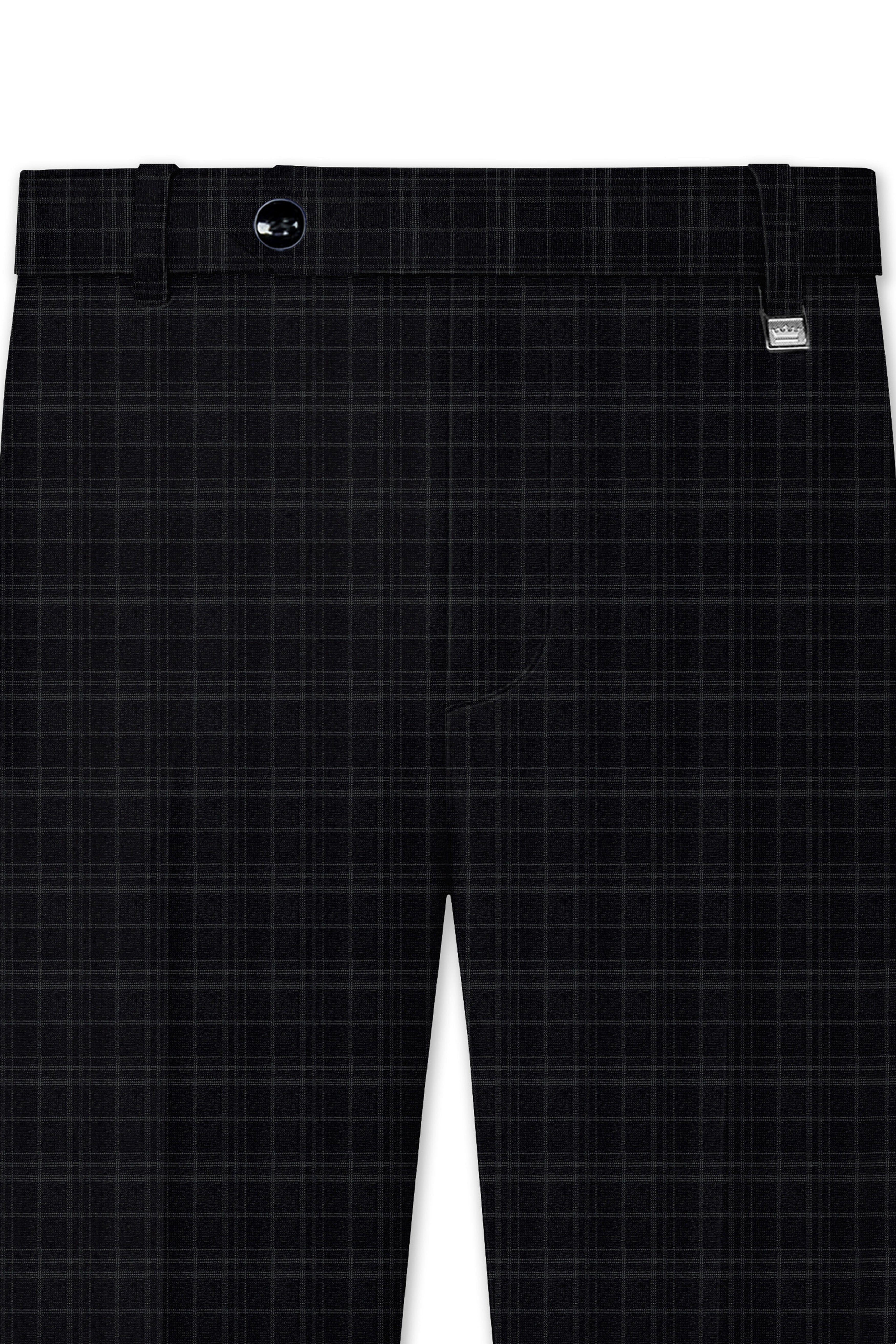 Star Dust and Shark Grey Plaid Cross Placket Bandhgala Wool rich Suit