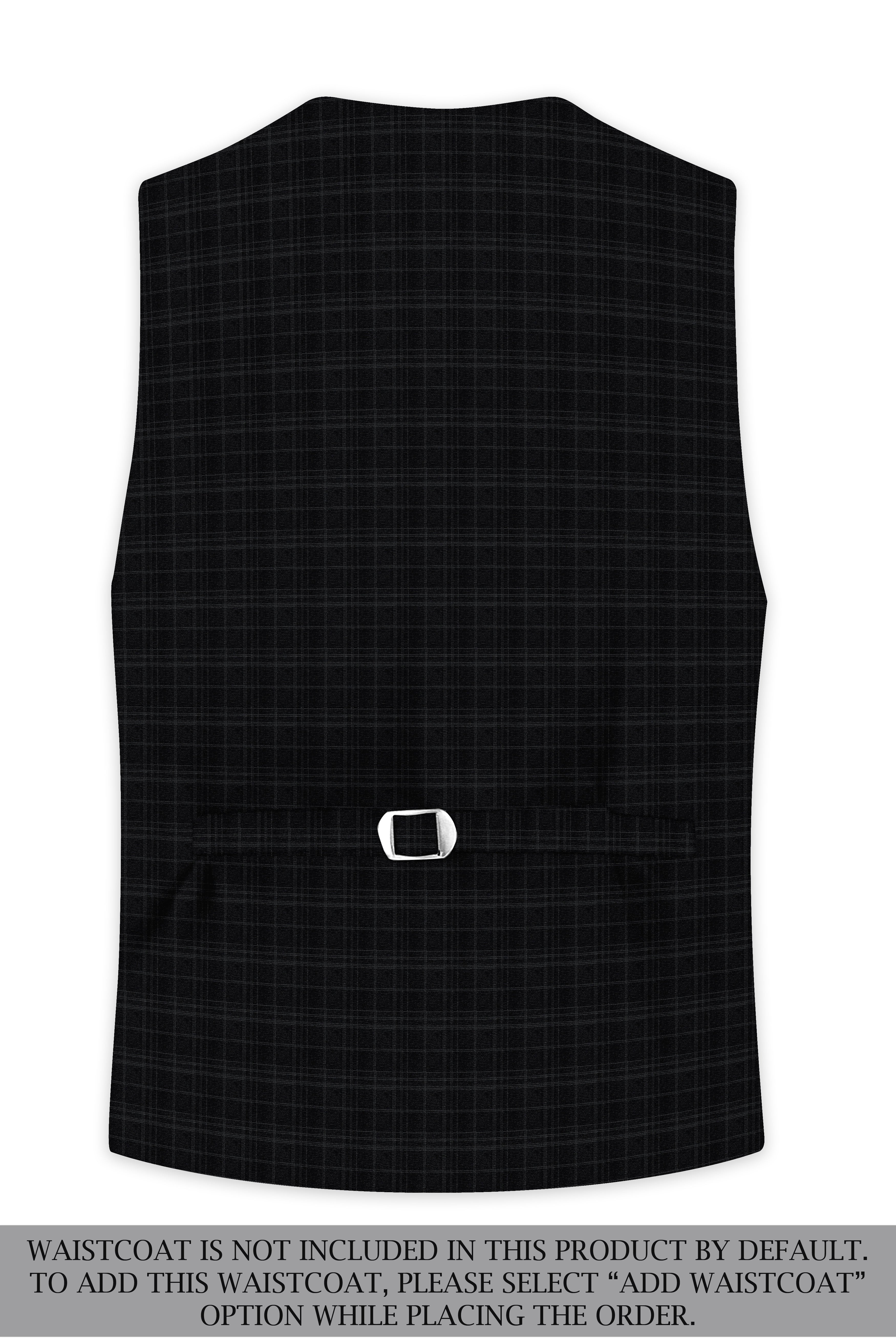 Star Dust and Shark Grey Plaid Cross Placket Bandhgala Wool rich Suit