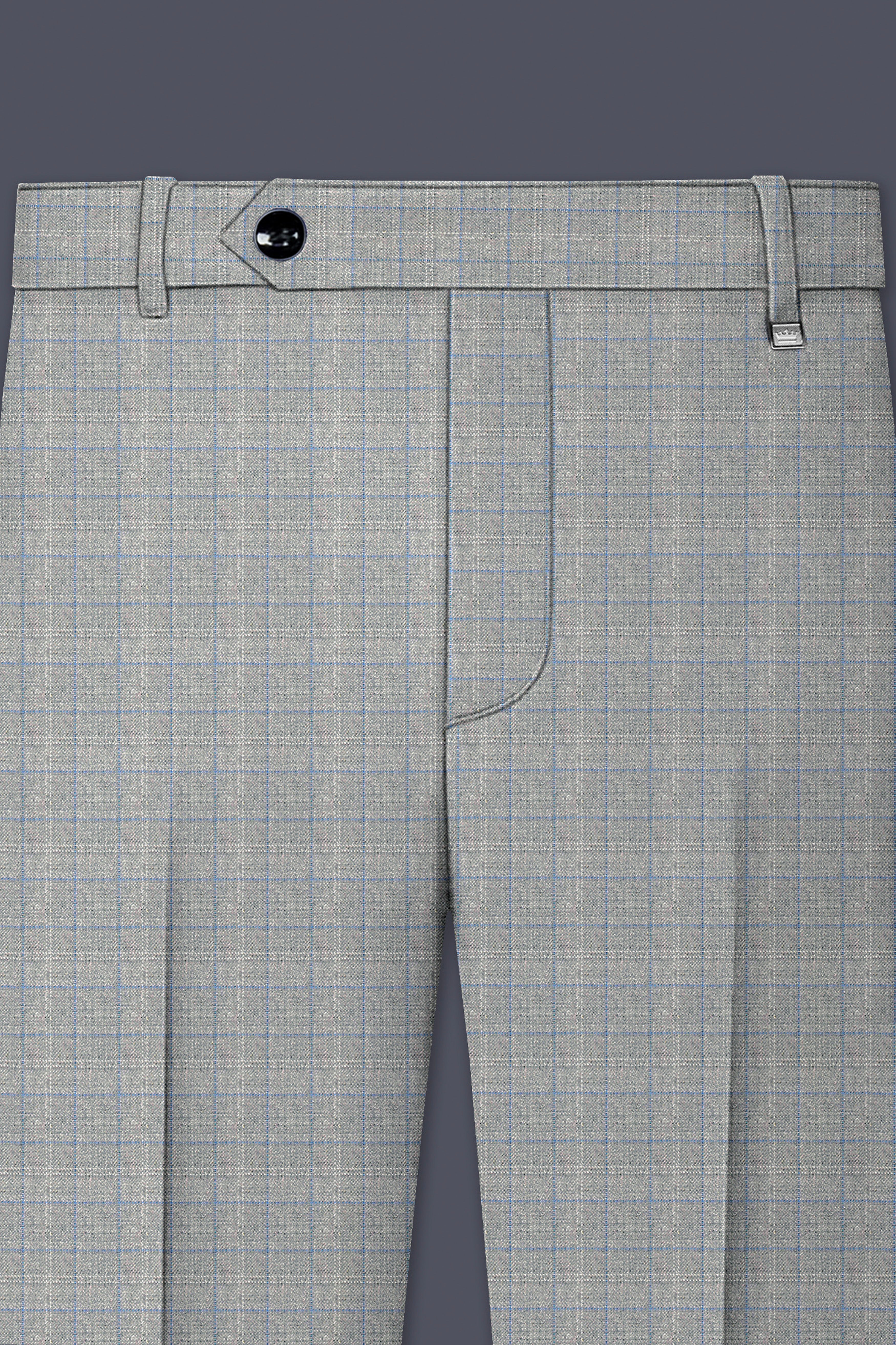 Pale Slate Plaid Double-breasted Woolrich Sports Suit