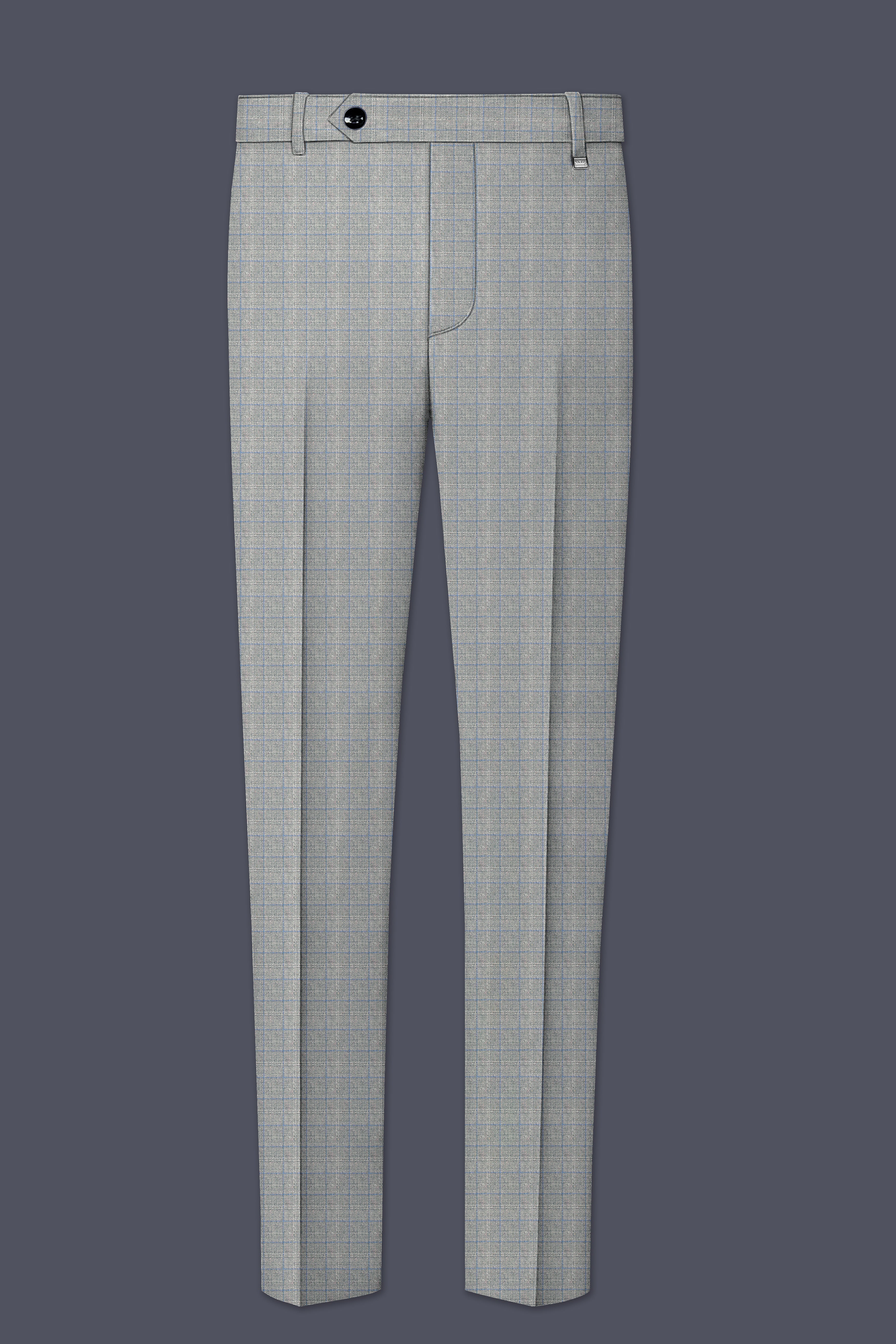 Pale Slate Plaid Double-breasted Woolrich Sports Suit