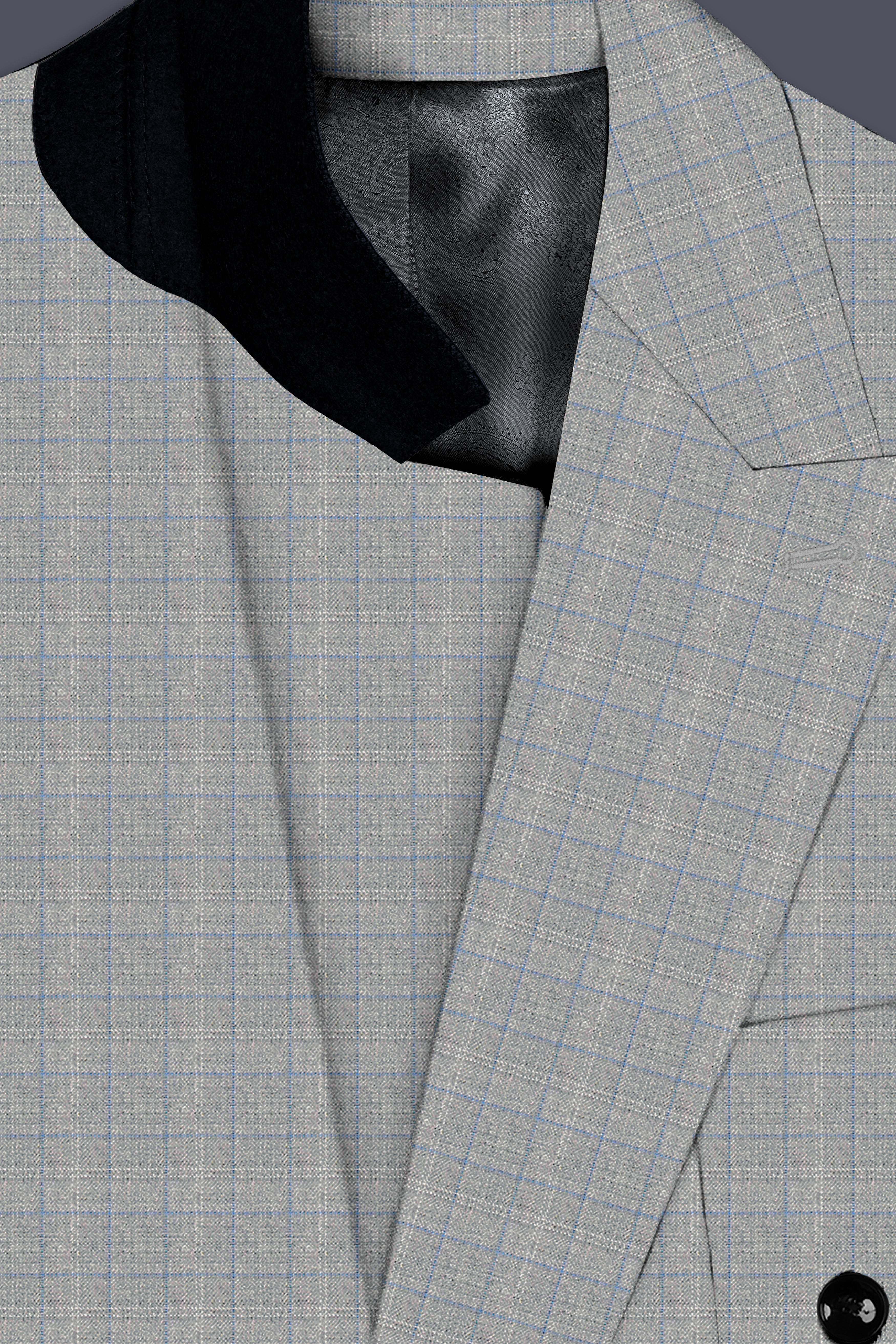 Pale Slate Plaid Double-breasted Woolrich Sports Suit