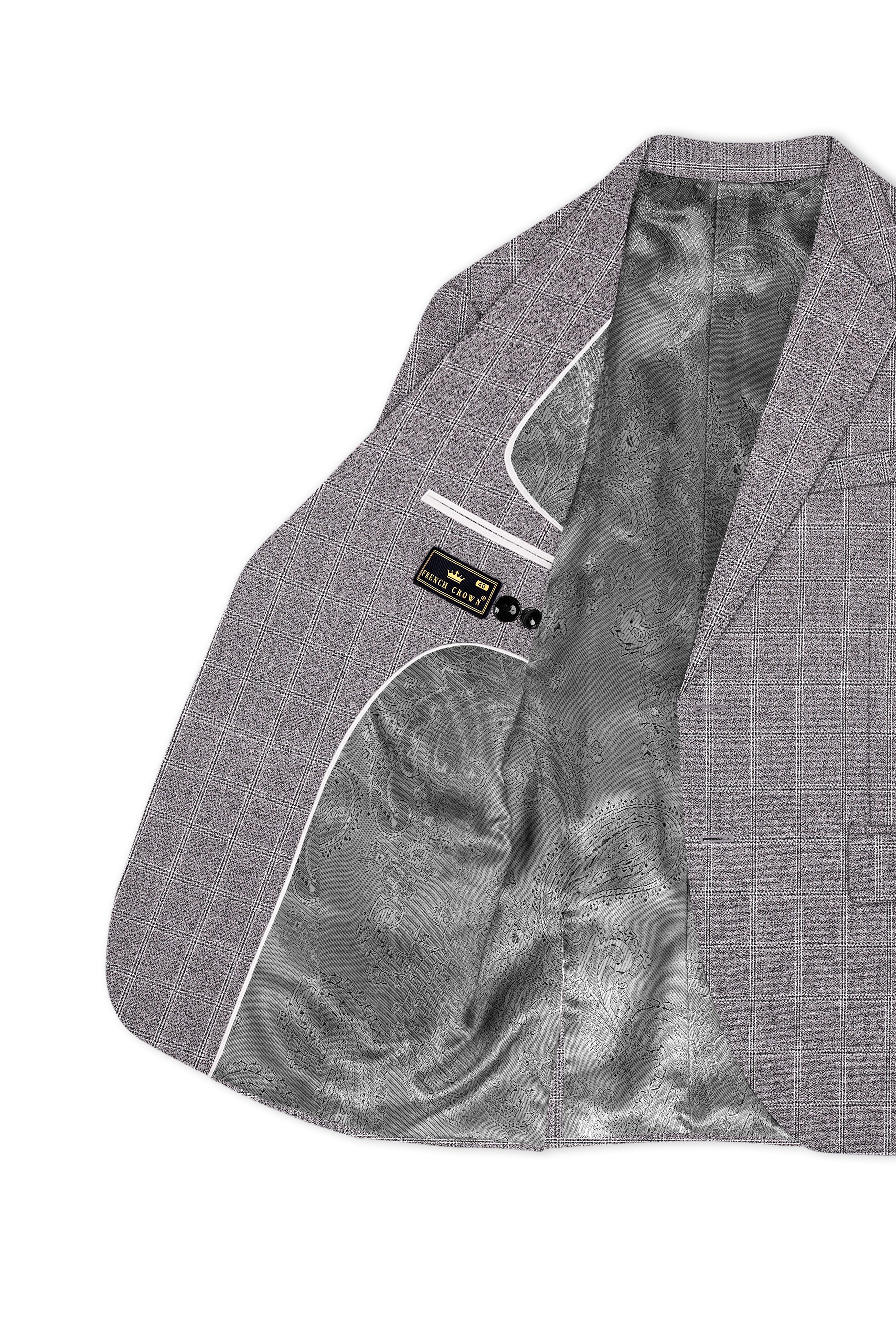 Manatee Grey windowpane Wool Rich Suit