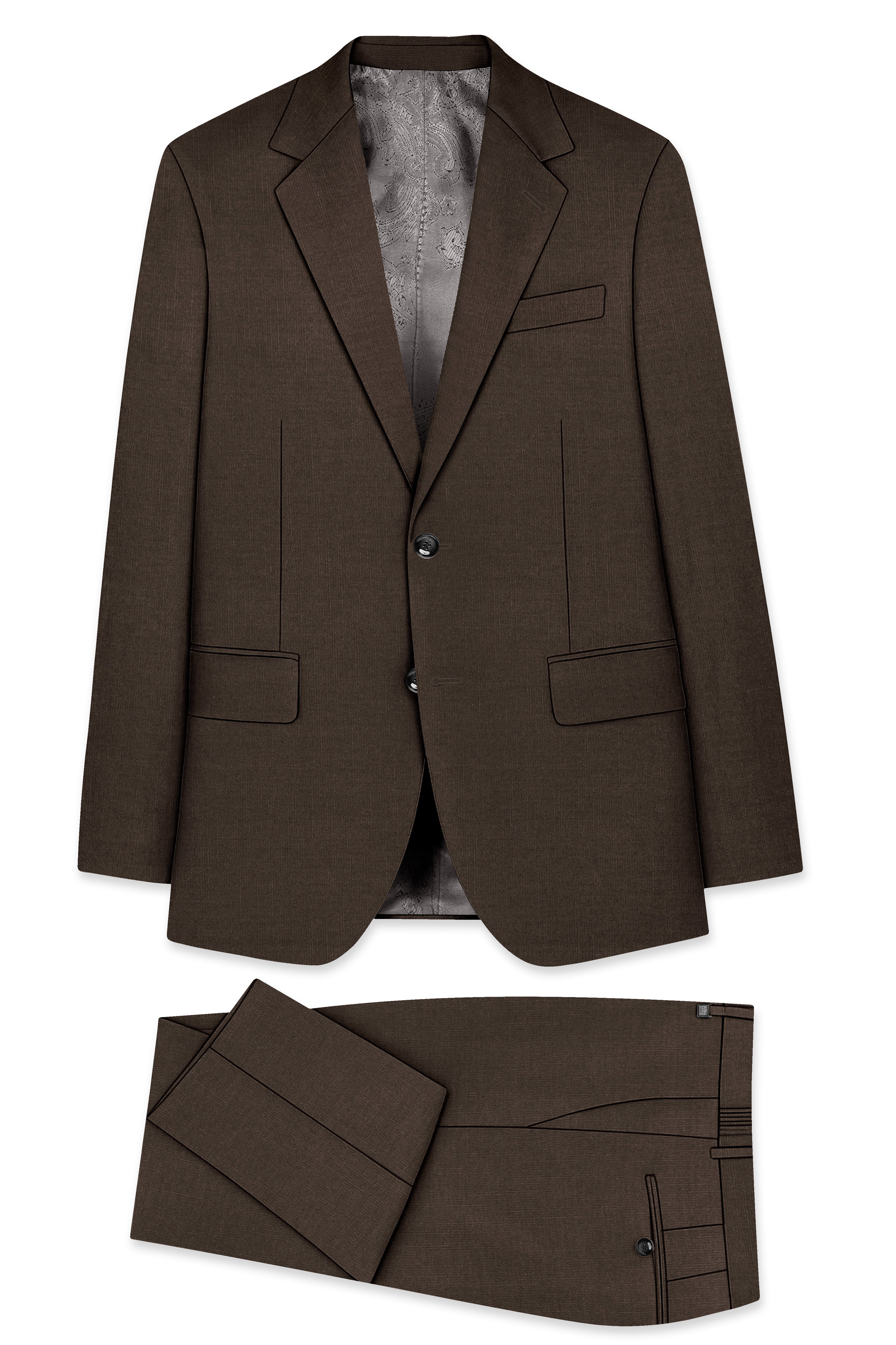 Don Juan Brown Wool Rich Suit