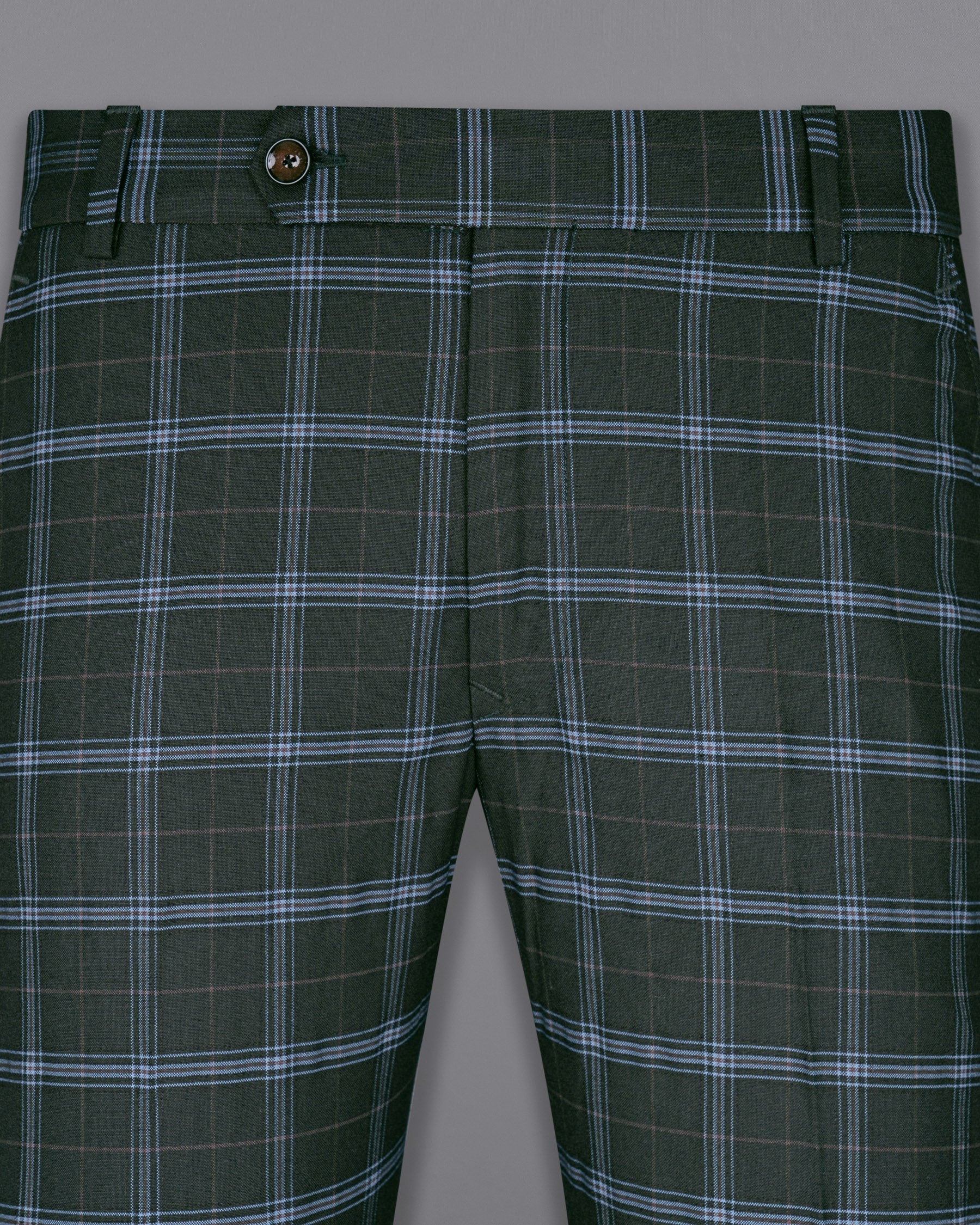 Log Cabin Green Super fine Windowpane Wool Rich Double Breasted Suit