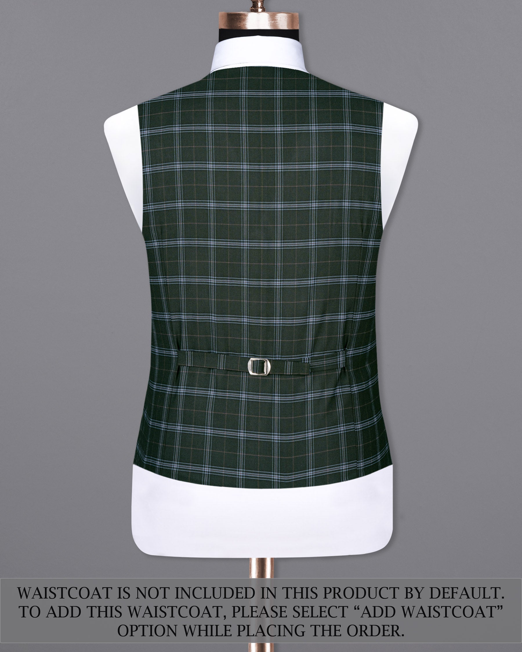 Log Cabin Green Super fine Windowpane Wool Rich Double Breasted Suit