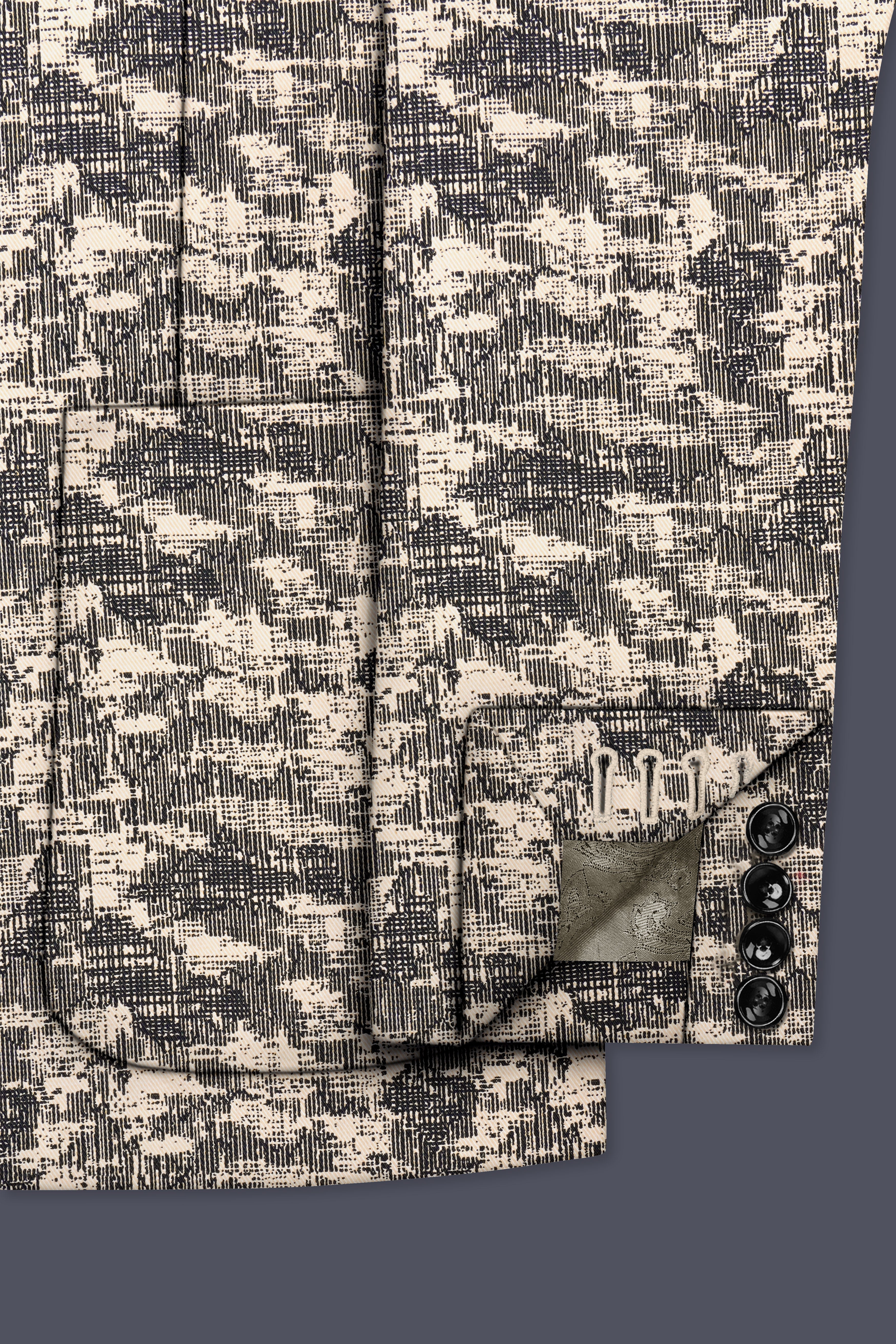 Bastille and Champagne Beige Abstract Print Designer Suit