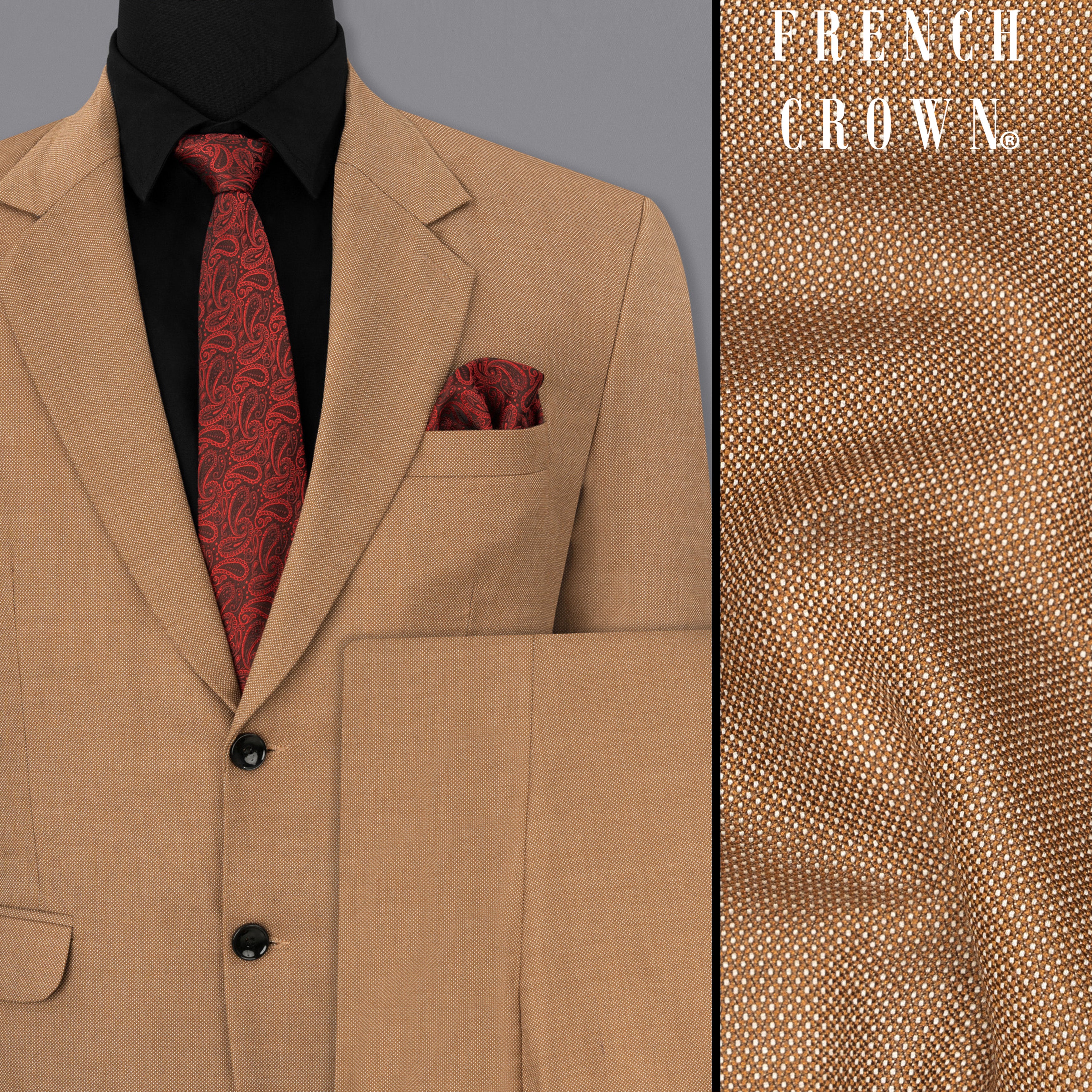 Brownish Dobby Textured Suit