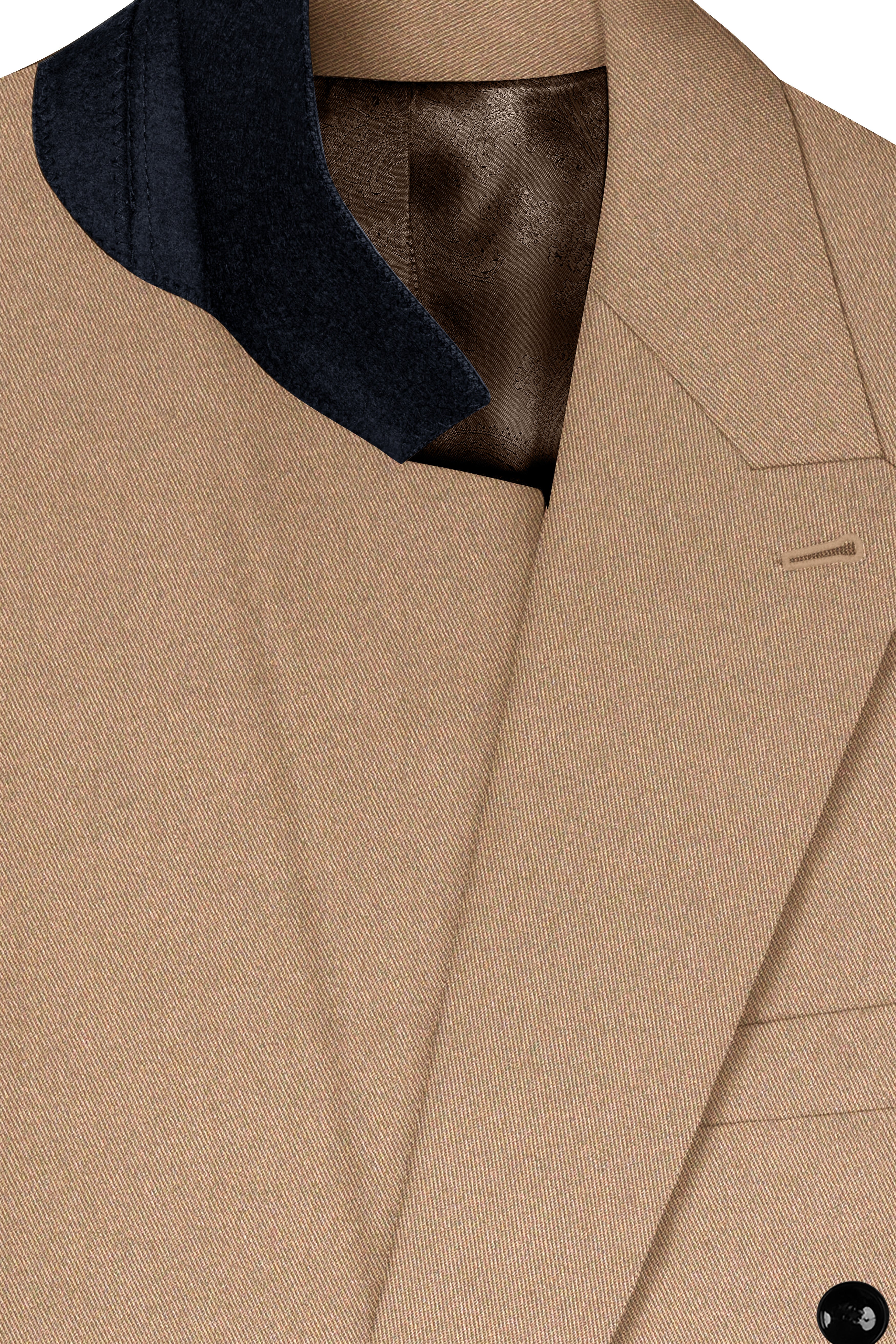 Dark Chestnut Brown Double Breasted Sports Premium Cotton Suit