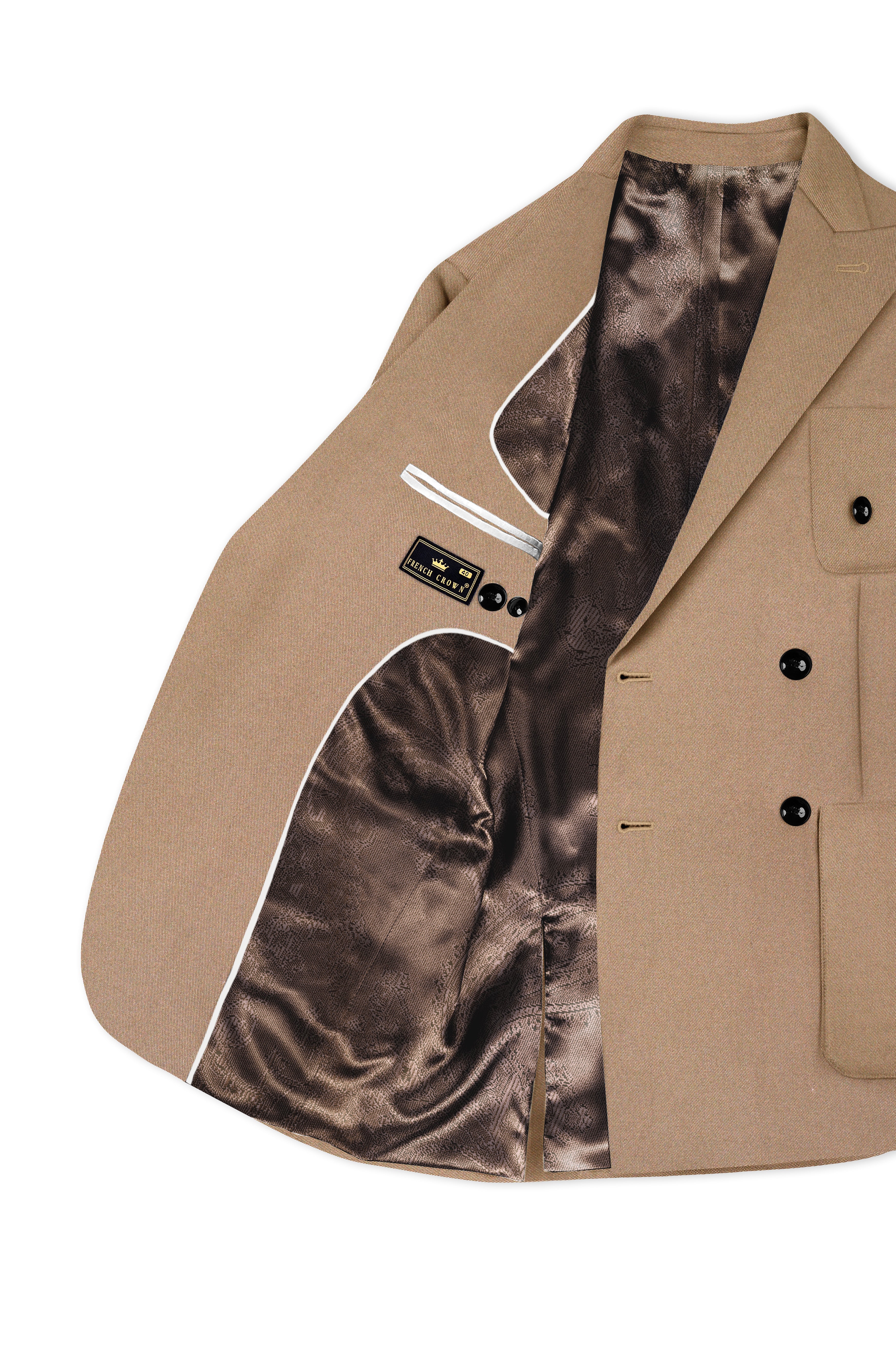 Dark Chestnut Brown Double Breasted Sports Premium Cotton Suit