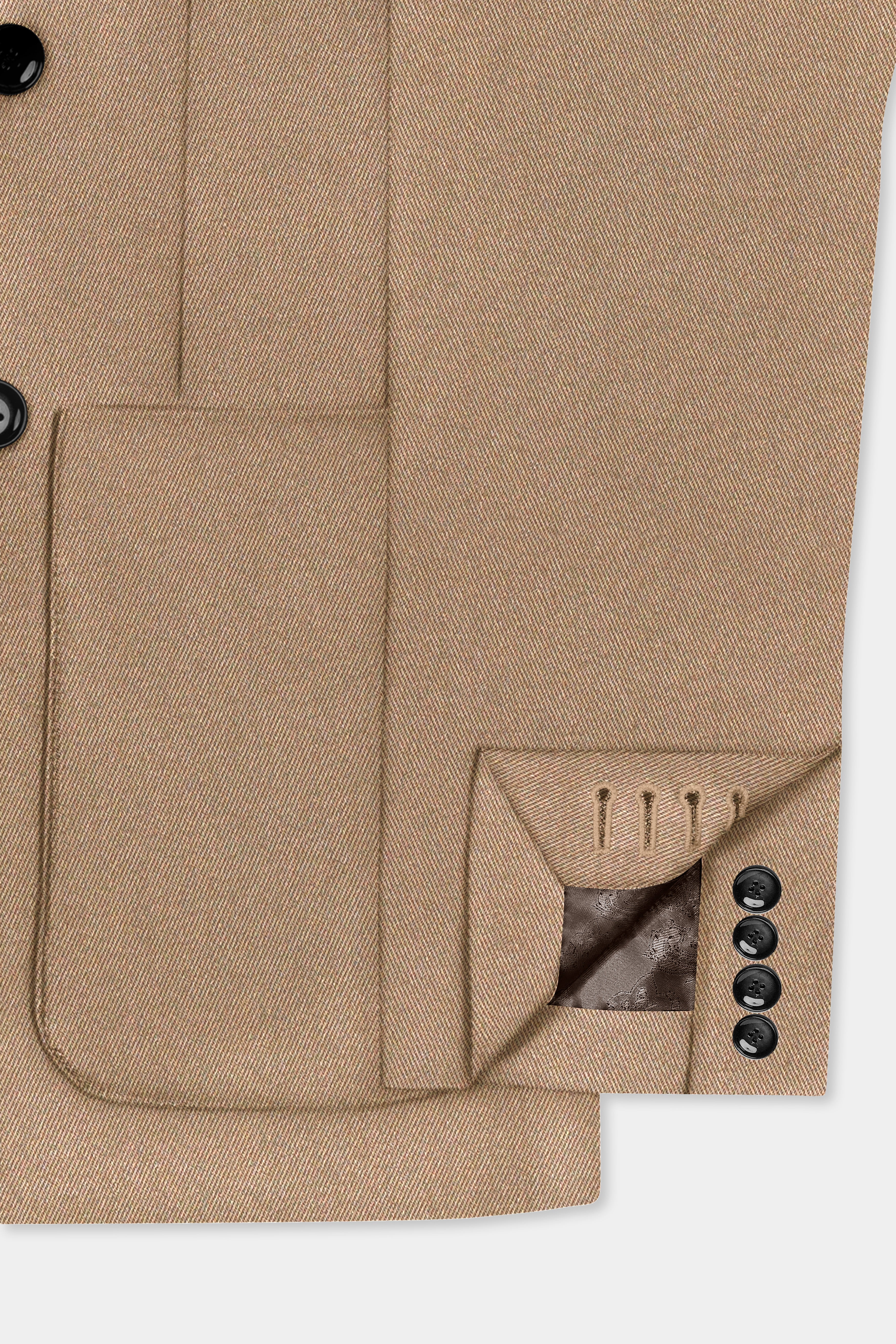 Dark Chestnut Brown Double Breasted Sports Premium Cotton Suit