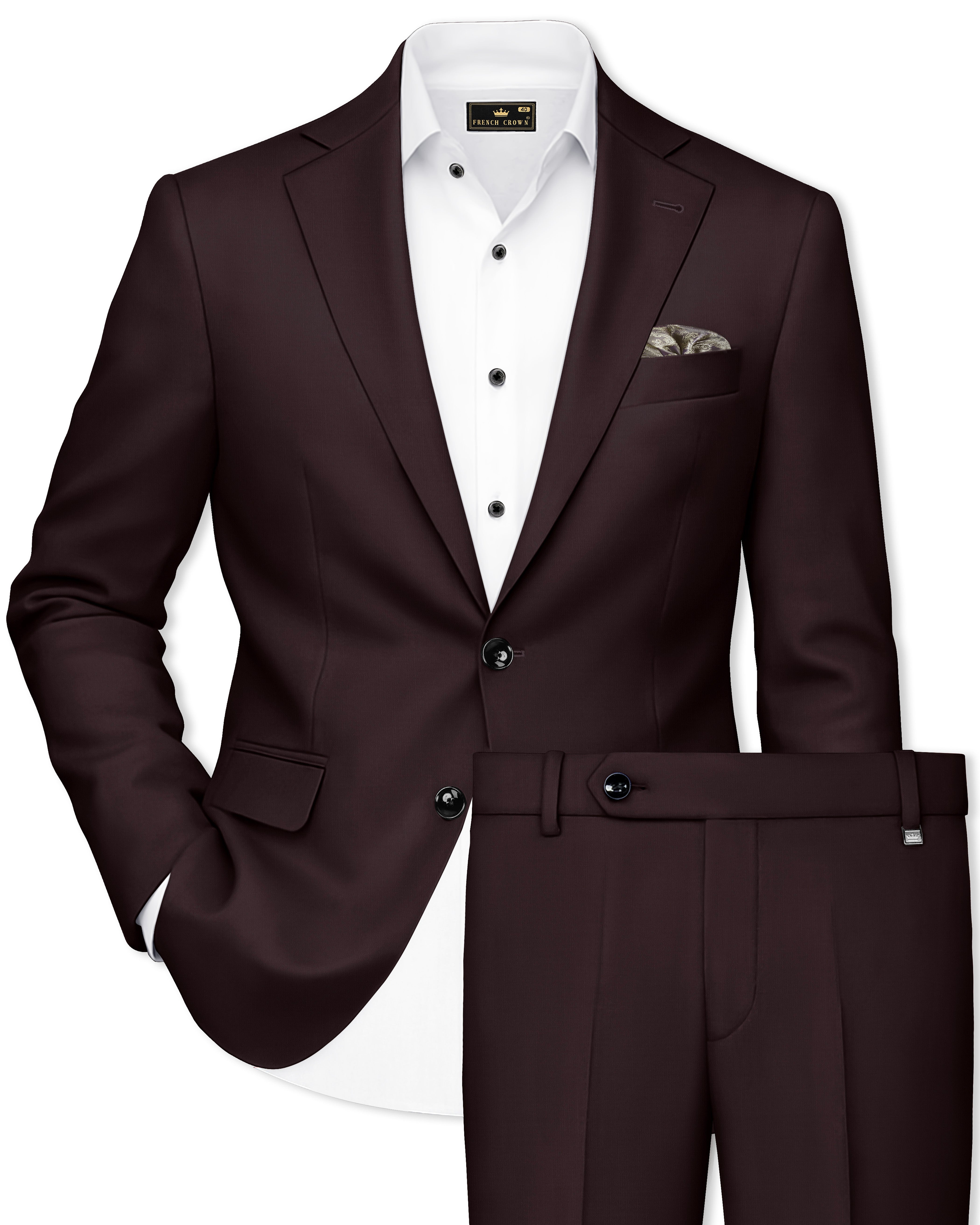 Bistre Brown Single Breasted Suit