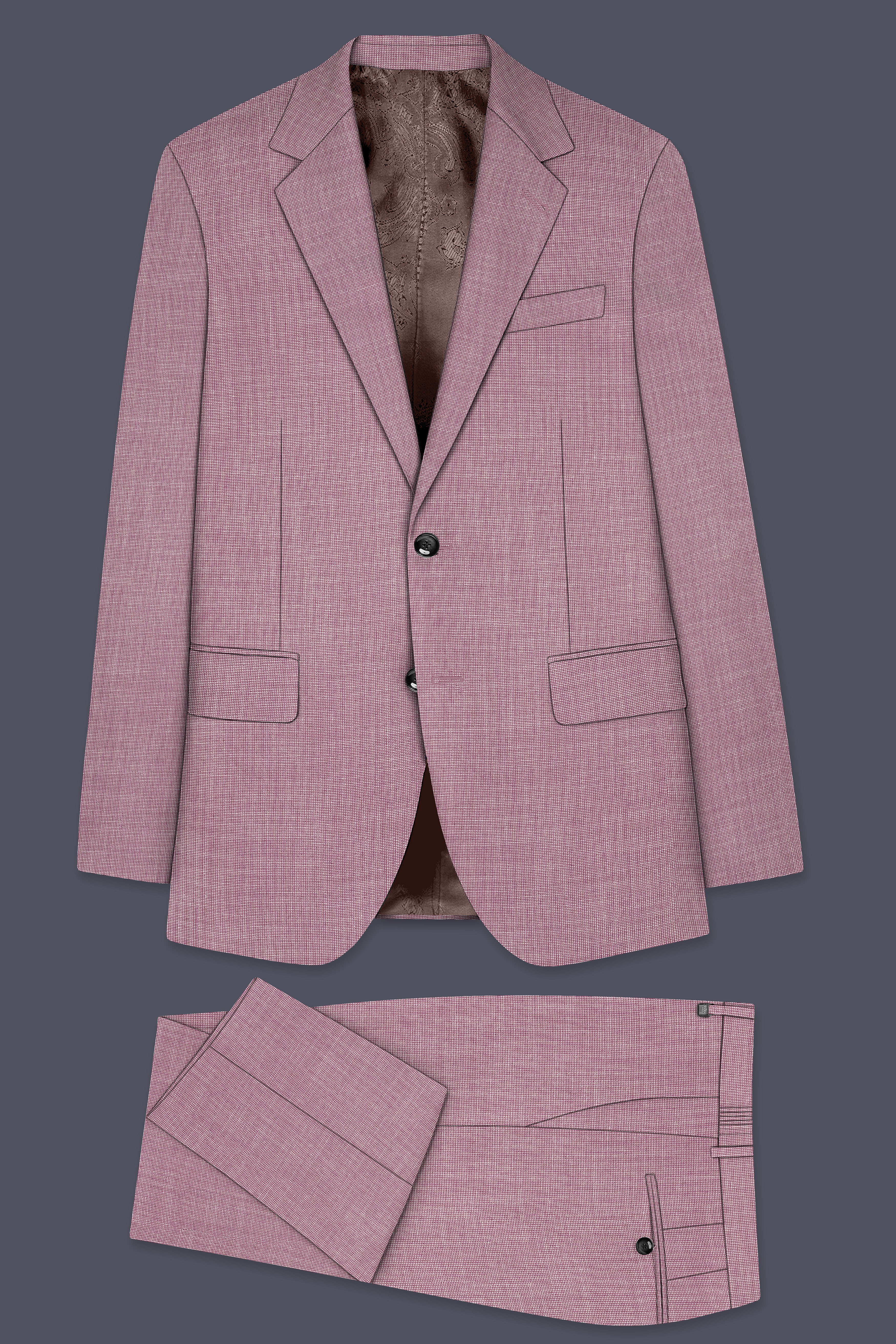 Coral Tree Red Single Breasted Suit